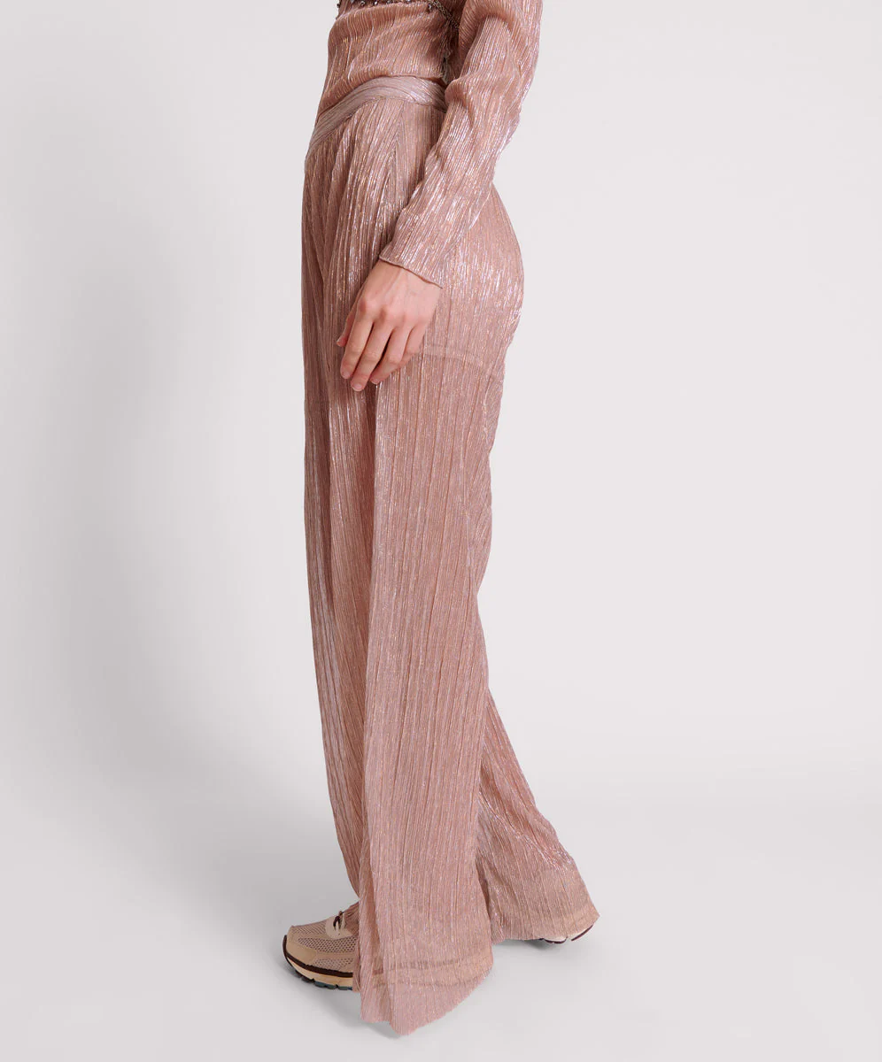 Plisse Palazzo Pants - Celestial Rose - Image 3
