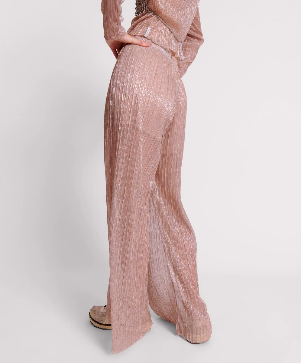 Plisse Palazzo Pants - Celestial Rose - Image 4