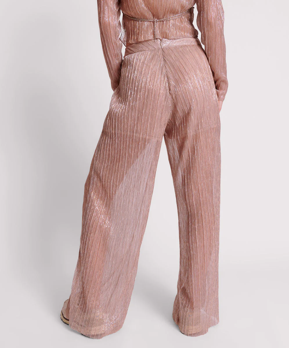 Plisse Palazzo Pants - Celestial Rose - Image 5
