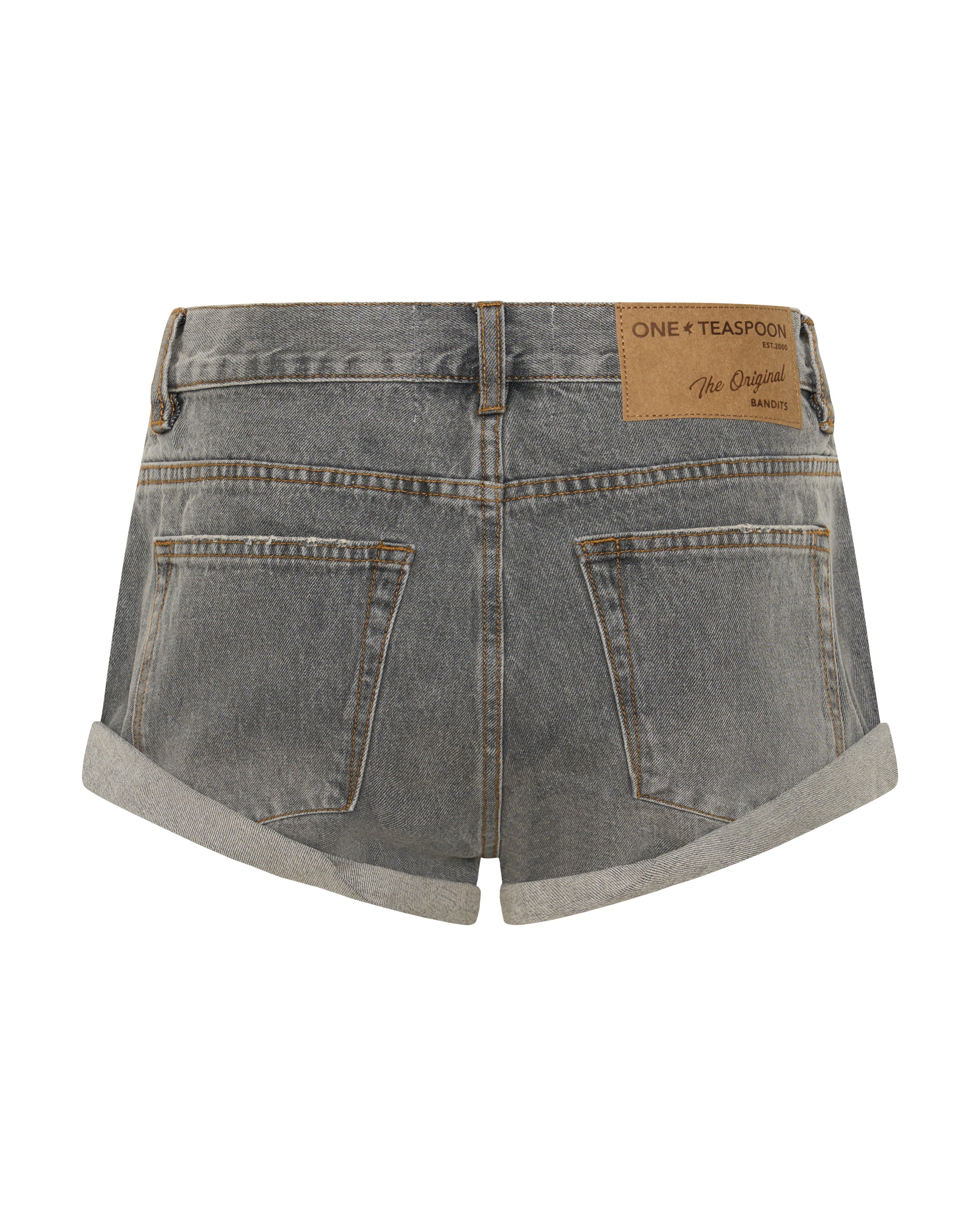 Bandits Low Waist Denim Shorts - Charcoal Grey - Image 8