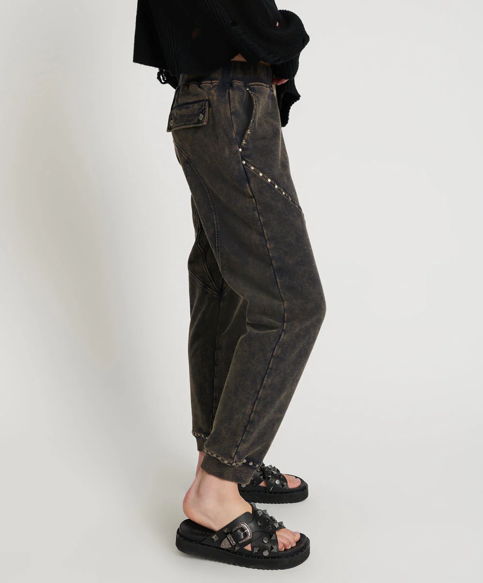 CHARCOAL STUDDED TRACKPANTS - Image 5
