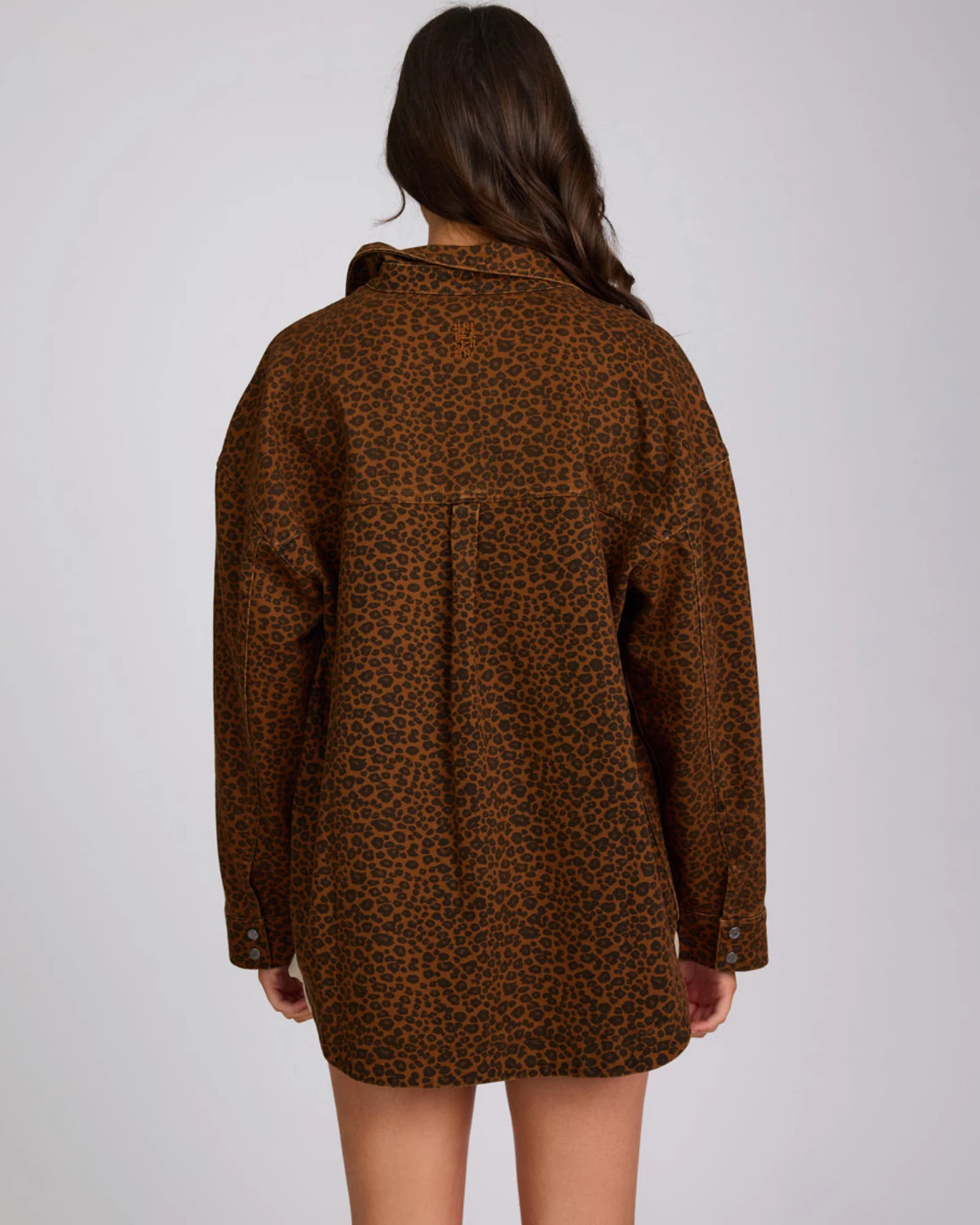 Longline Denim Jacket - Cheetah Print - Image 6