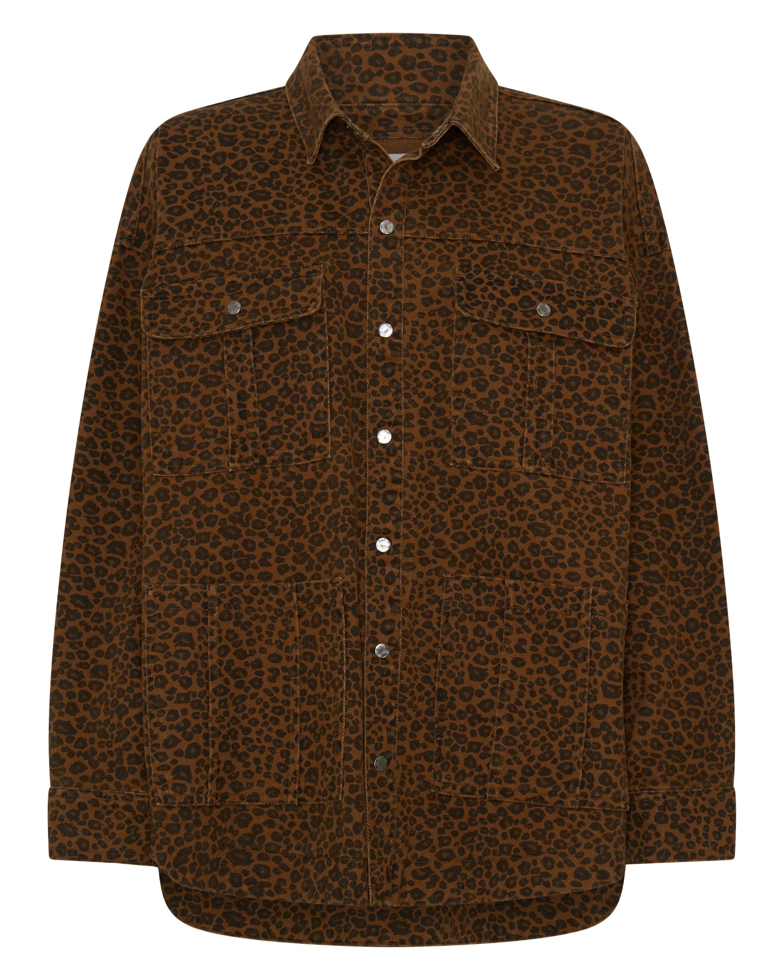 Longline Denim Jacket - Cheetah Print - Image 9