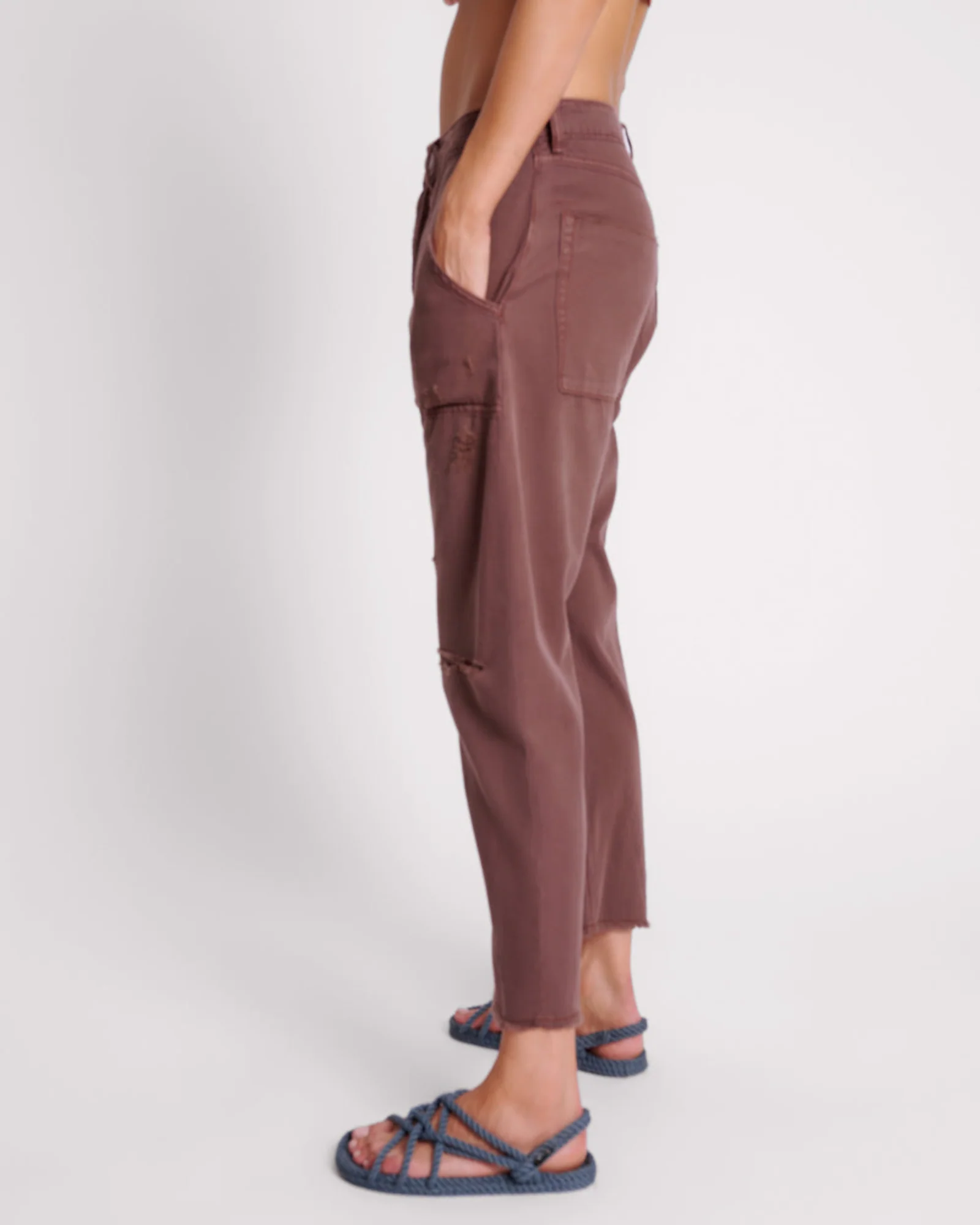 Sinners Drop Crotch Boyfriend Jeans - Chocolate - Image 3