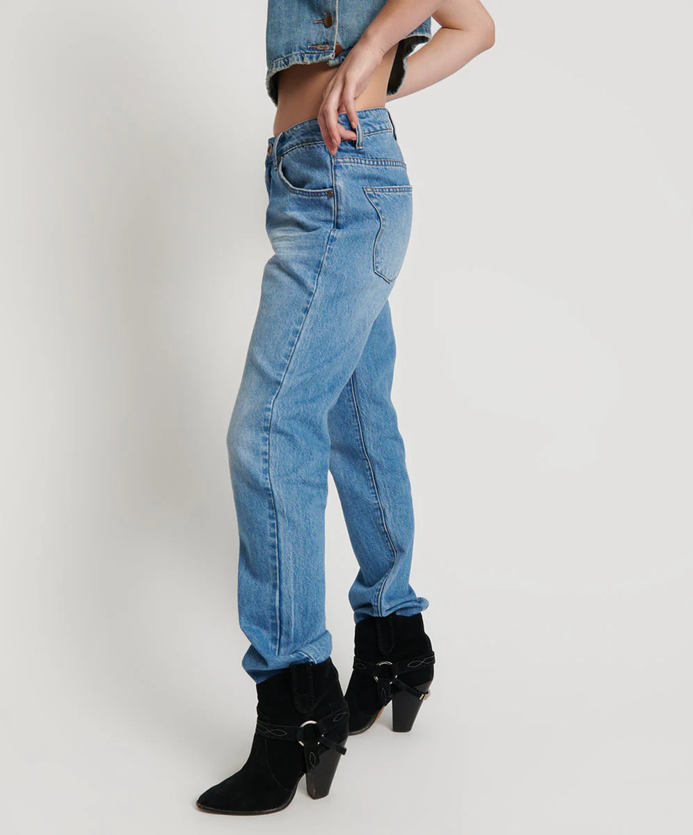 Awesome Baggies High Waist Straight Leg Denim Jeans - Ciao Blue - Image 3