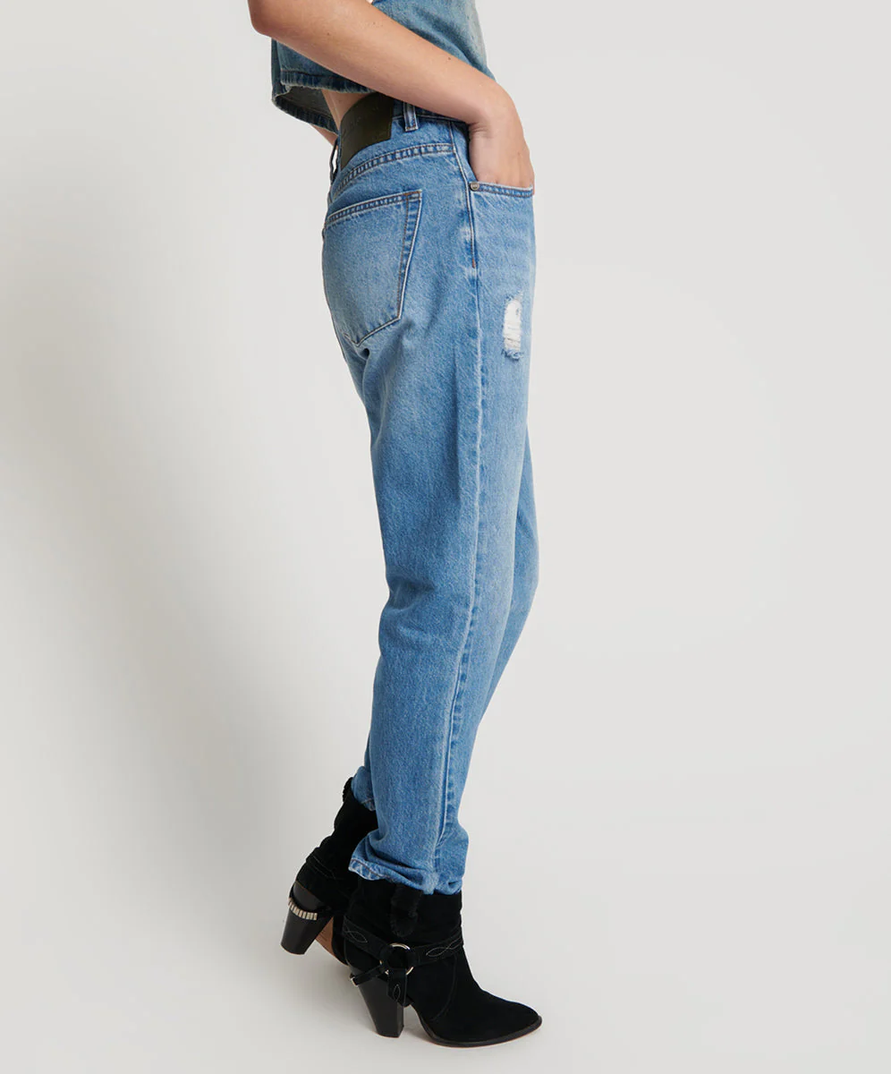 Awesome Baggies High Waist Straight Leg Denim Jeans - Ciao Blue - Image 5