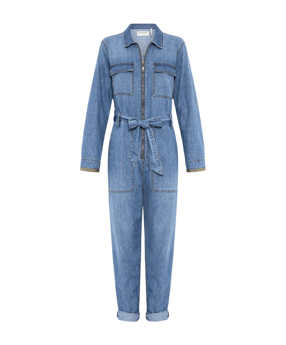 Claudia Long-Length Denim Overalls - Ciao Blue - Image 6