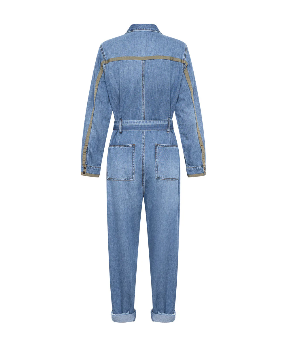 Claudia Long-Length Denim Overalls - Ciao Blue - Image 7