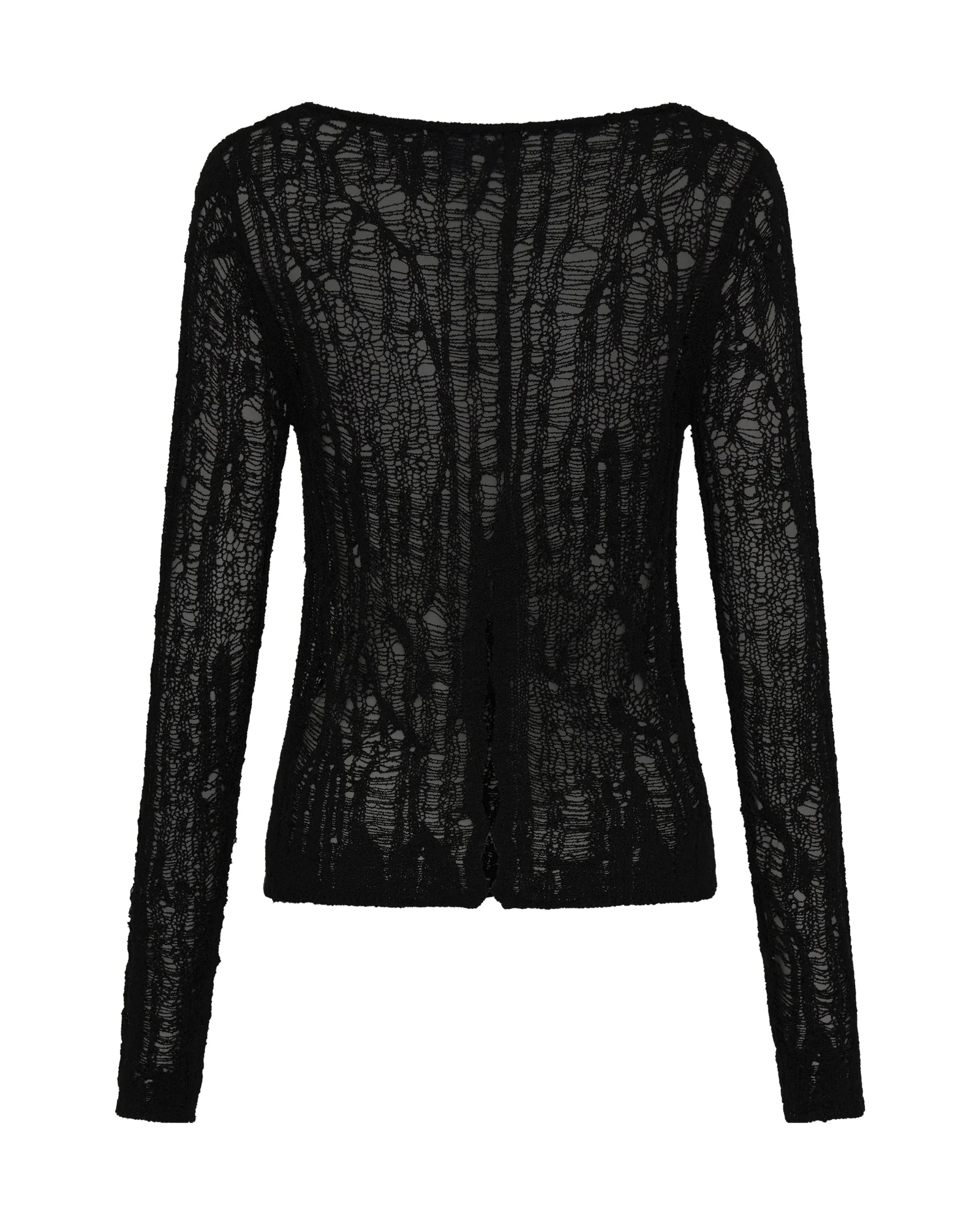 Cinched In Laddered Longsleeve Knit Top - Black - Image 16