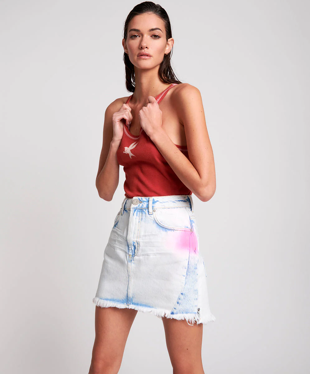 CLASSIC 2020 MINI HIGH WAIST DENIM SKIRT