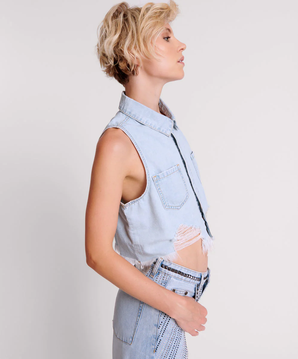 CLASSIC BLUE BRAXTON DENIM TOP - Image 4