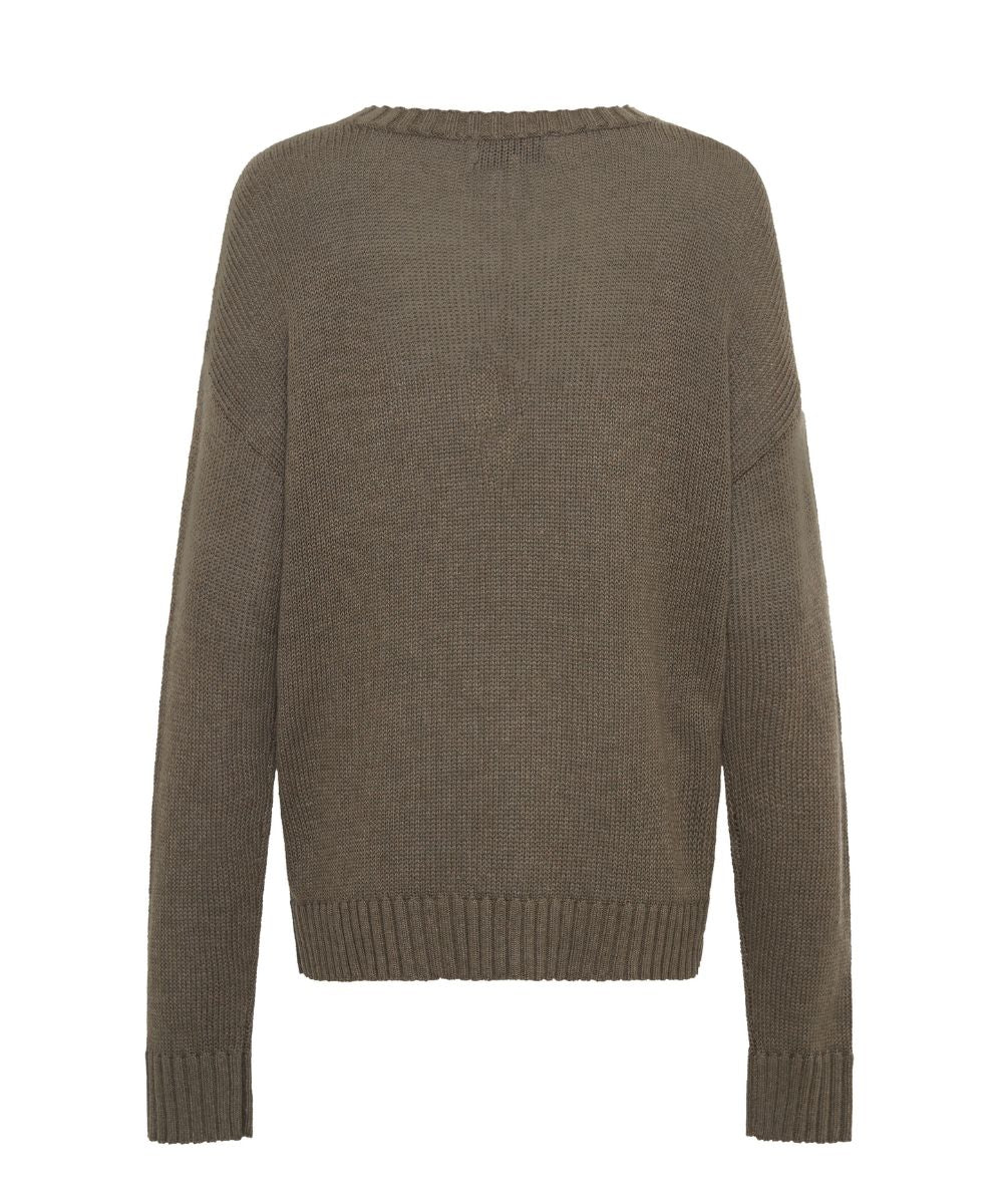 Classic Pocket Chunky Knit Sweater Khaki - Khaki - Image 9