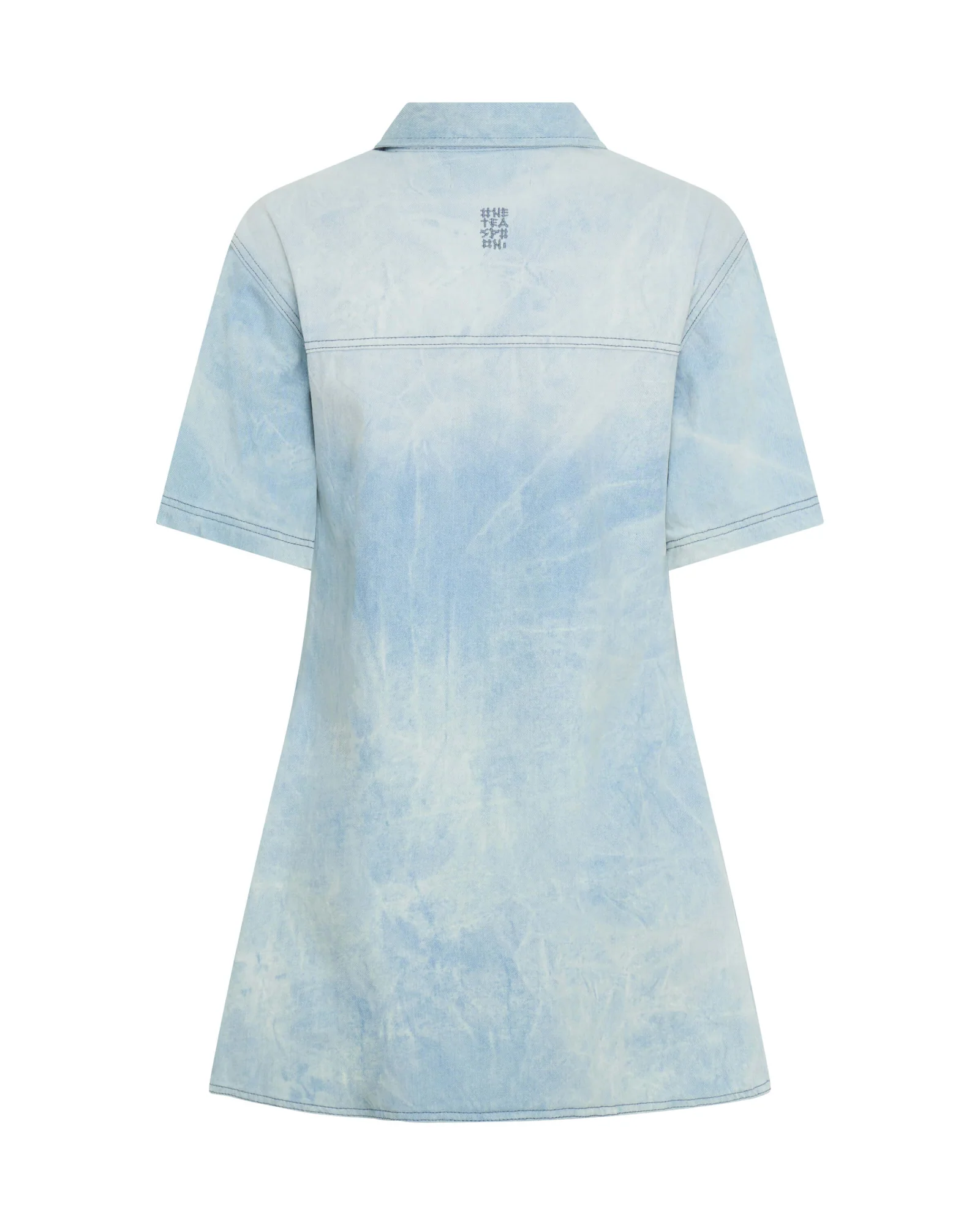 Pixie Denim Mini Shirt Dress - Cloudy Blue - Image 8