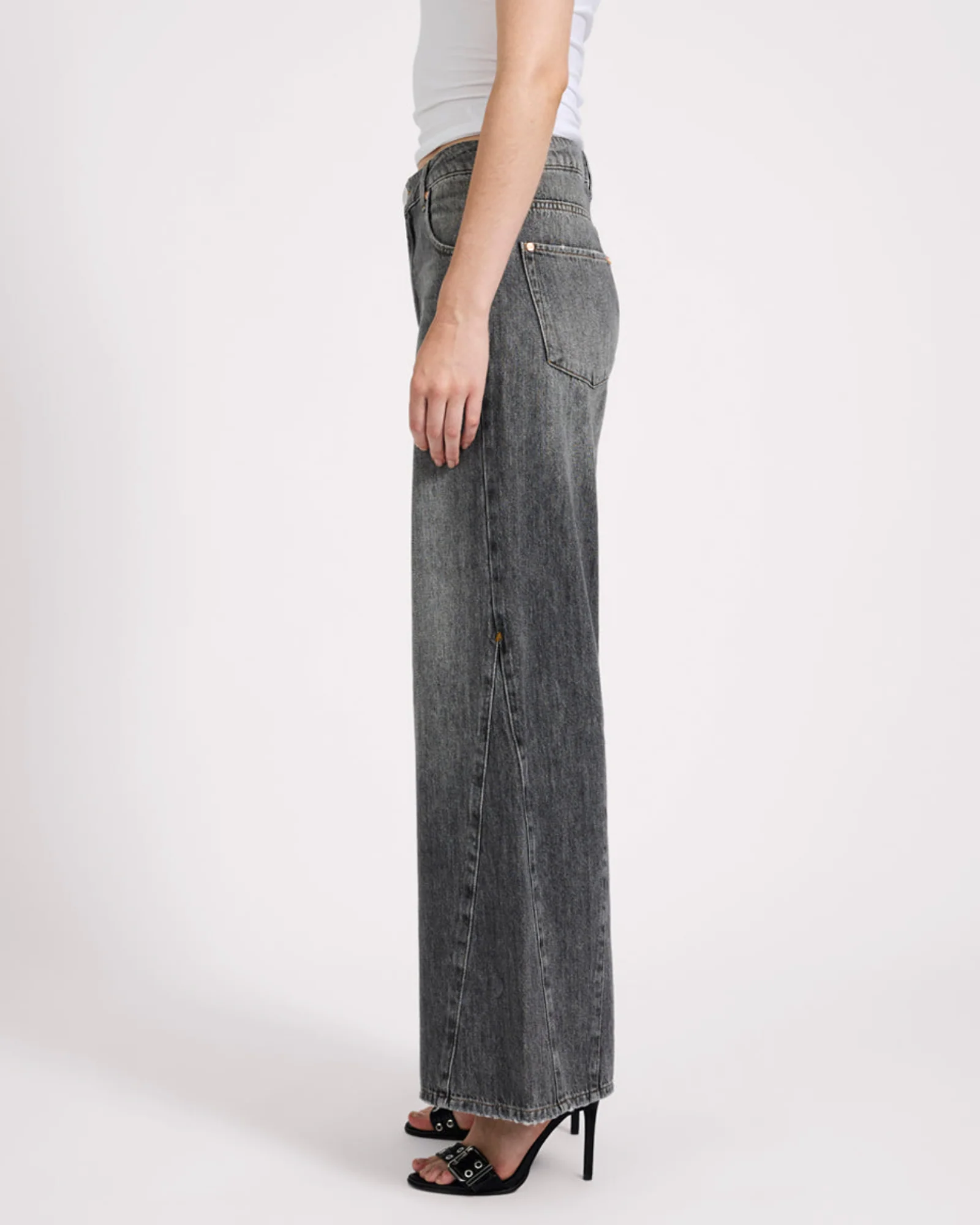 Cruisers Mid Waist Bootcut Flare Denim Jeans - Charcoal Grey - Image 4