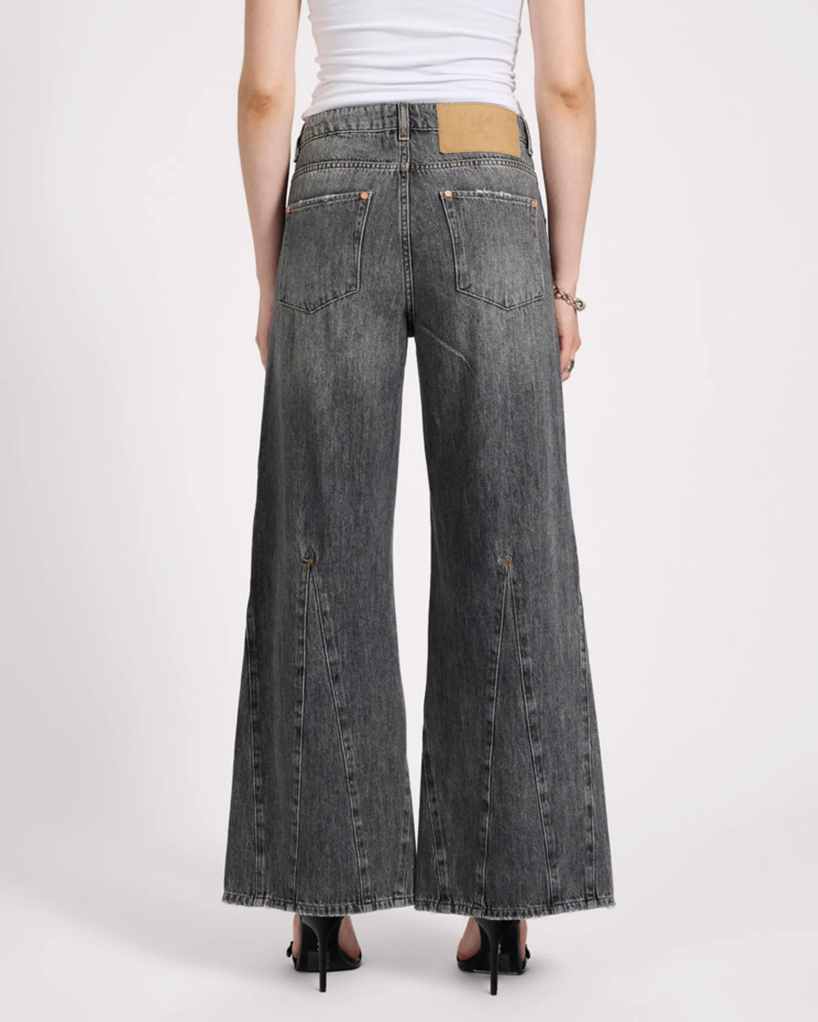 Cruisers Mid Waist Bootcut Flare Denim Jeans - Charcoal Grey - Image 5