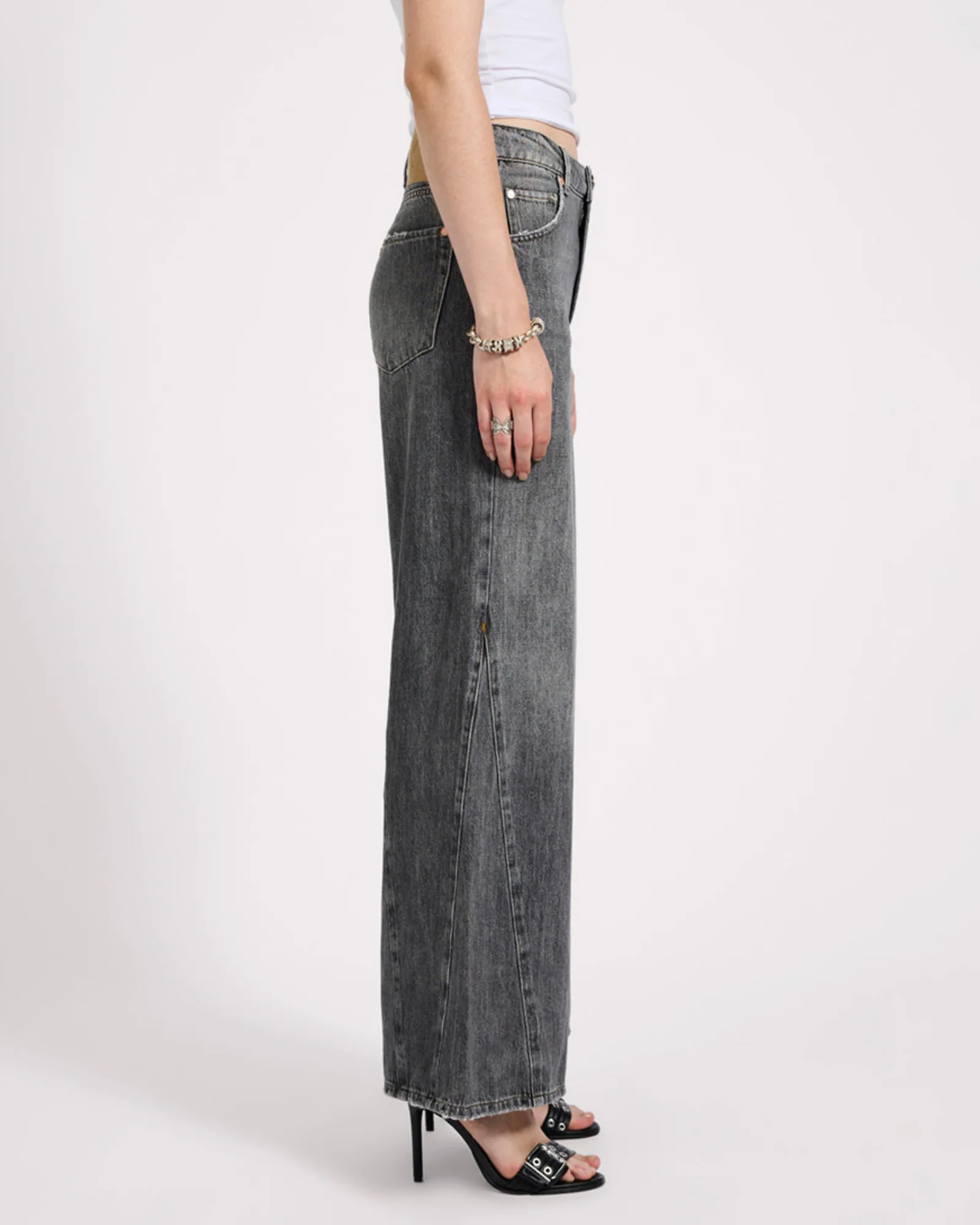 Cruisers Mid Waist Bootcut Flare Denim Jeans - Charcoal Grey - Image 6