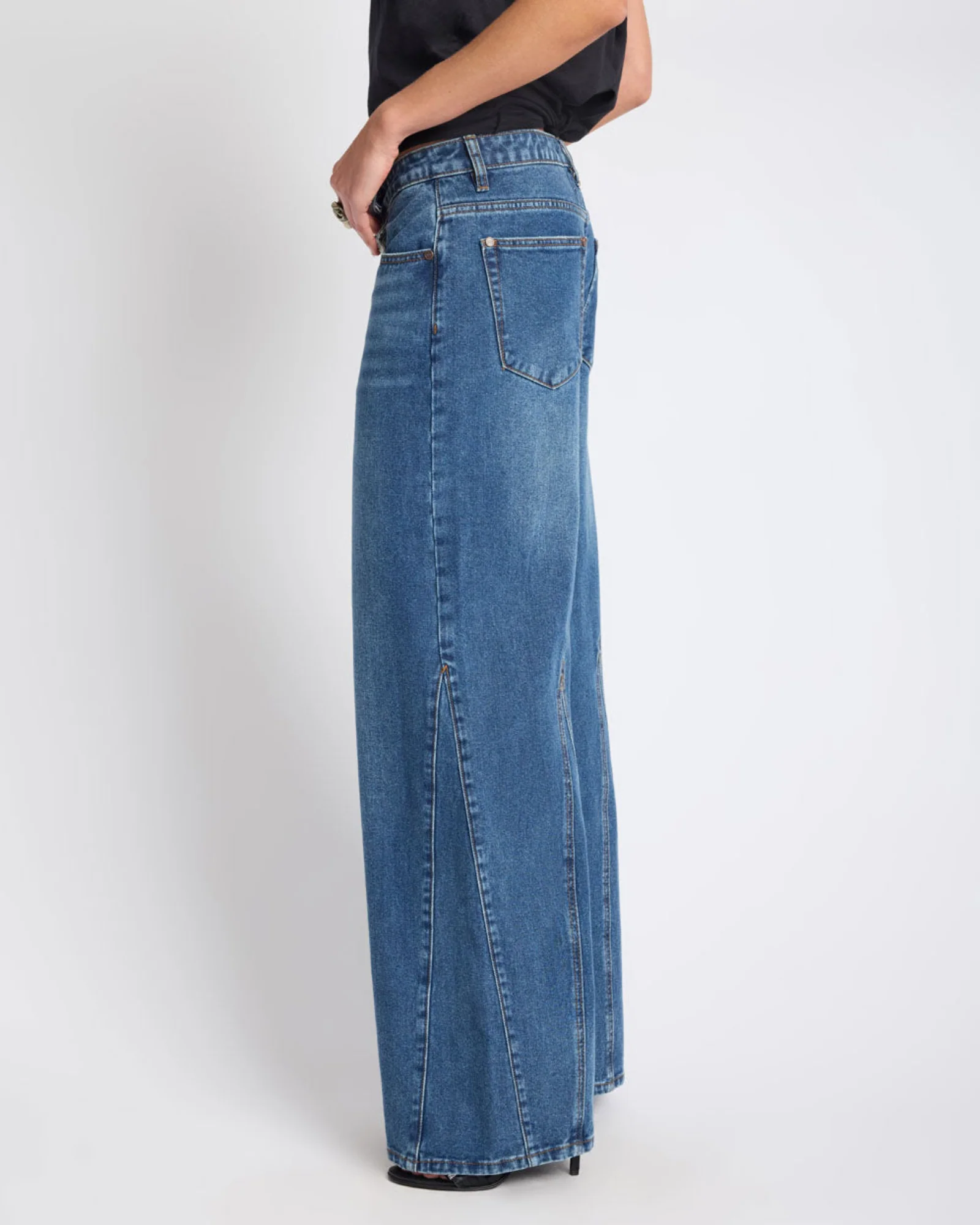 Cruisers Mid Waist Bootcut Flare Denim Jeans - Rodeo Blue - Image 5