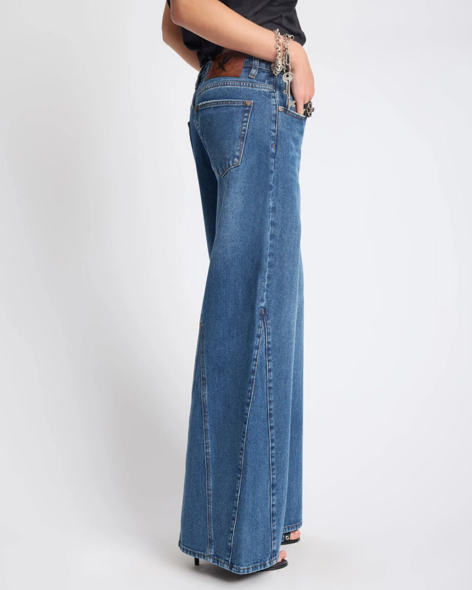 Cruisers Mid Waist Bootcut Flare Denim Jeans - Rodeo Blue - Image 7
