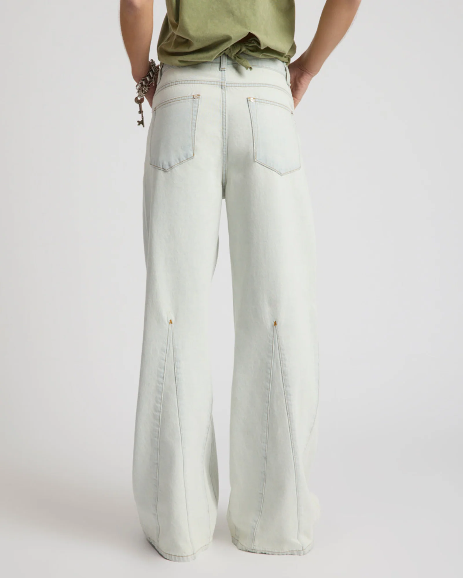 Cruisers Mid Waist Panel Bootcut Flare Denim Jeans - Arctic Blue - Image 5