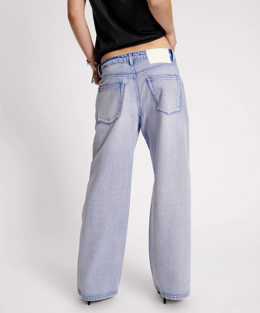 Low Riders Low Waist Wide Leg Denim Jeans - Cupid Blue - Image 4