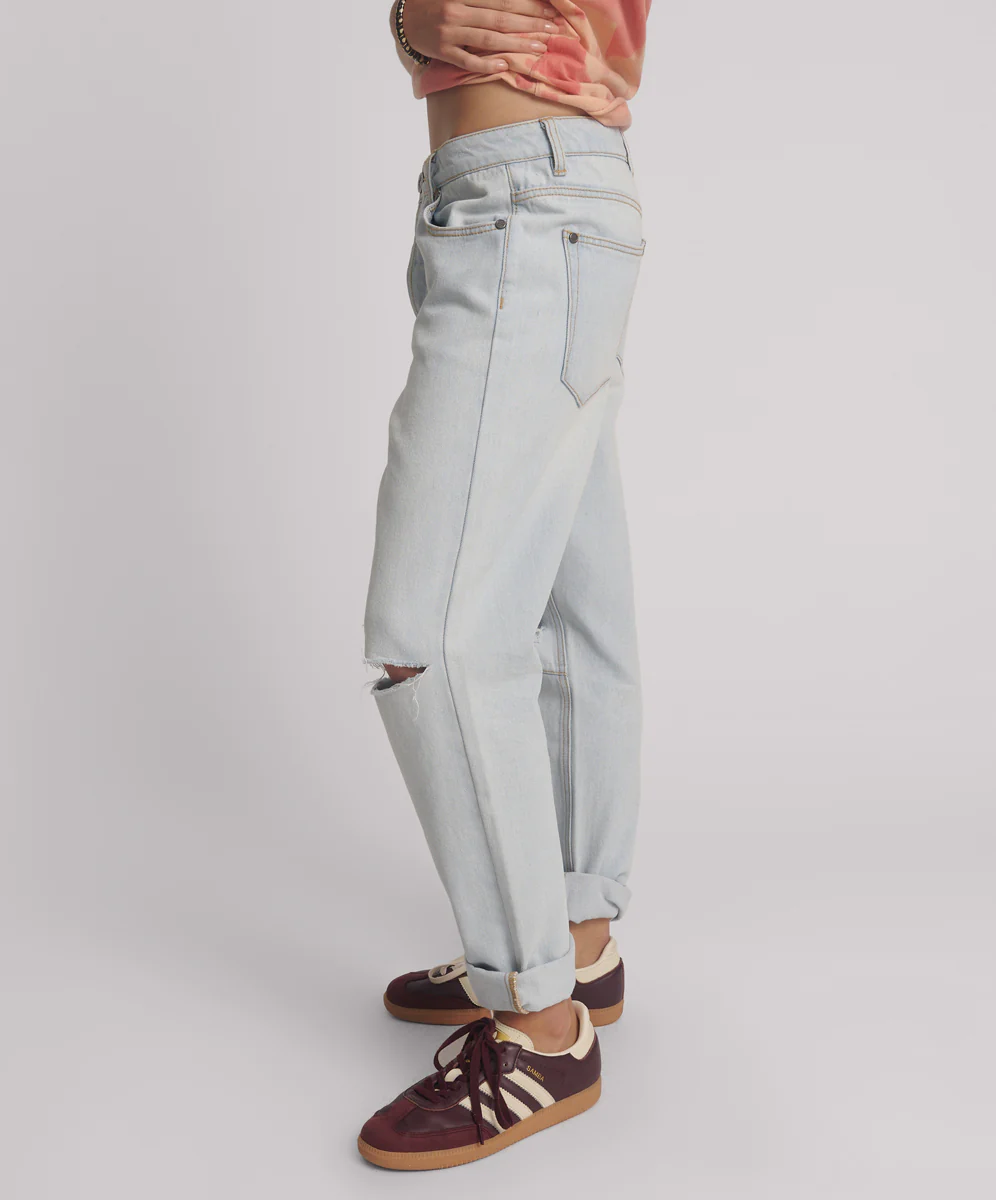 Saints Low Waist Boyfriend Denim Jeans - Cyber Blue - Image 3