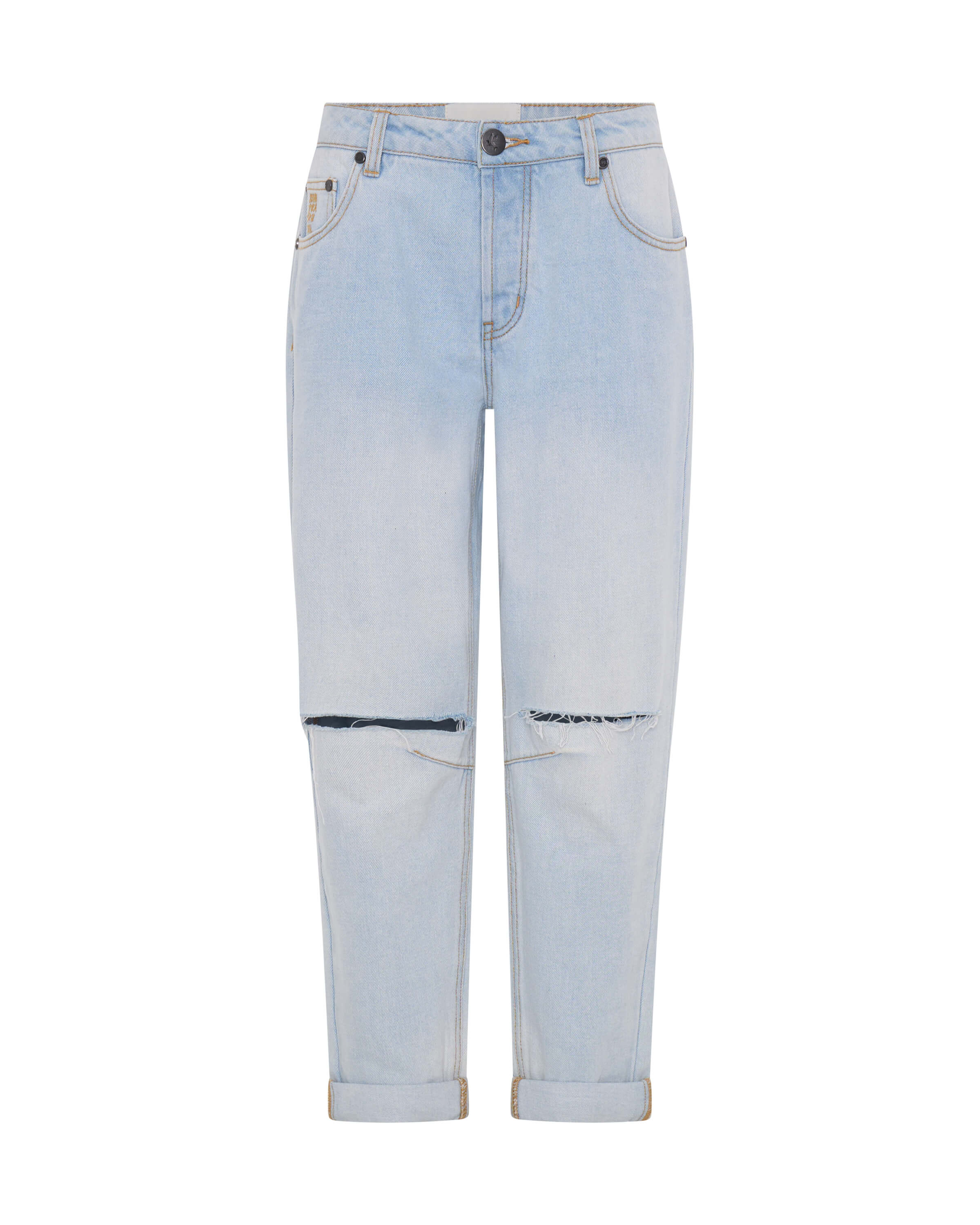 Saints Low Waist Boyfriend Denim Jeans - Cyber Blue - Image 6