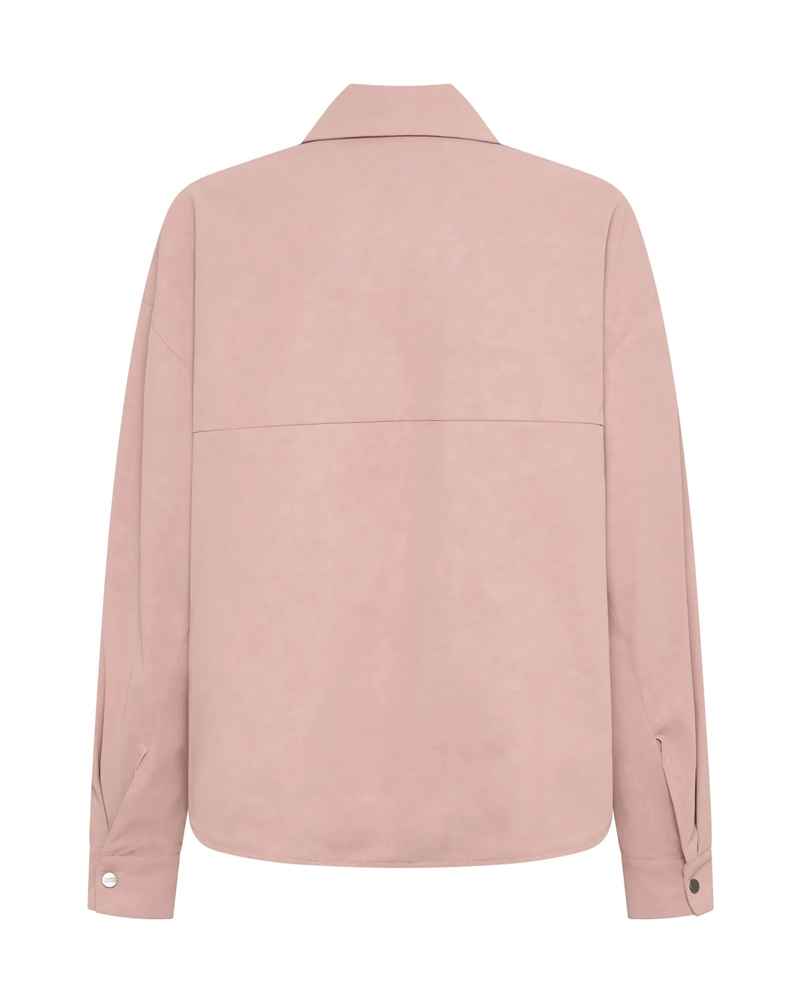 Daria Checked Faux Leather Shacket - Pale Pink - Image 7