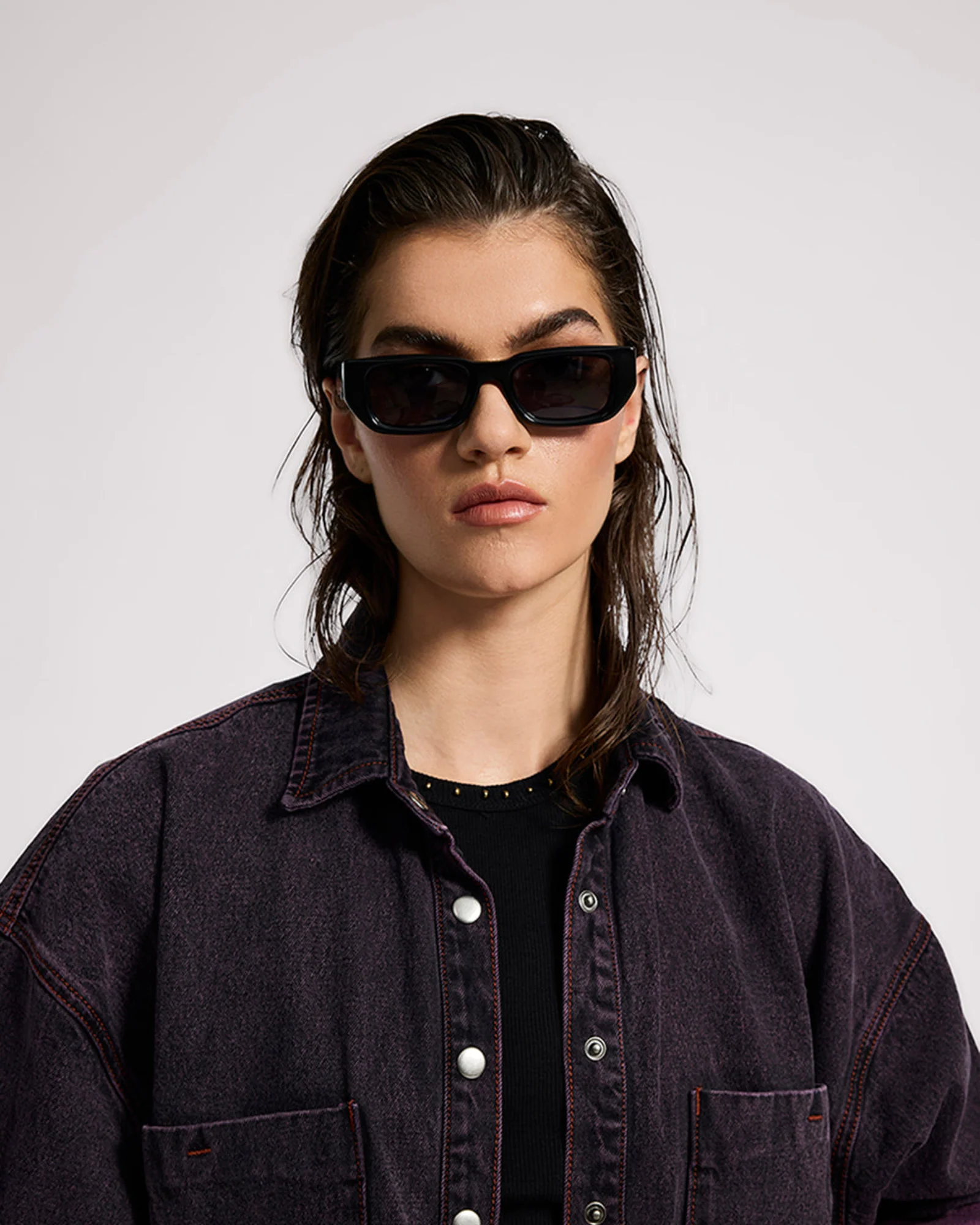 Daria Denim Shacket - Black Pink - Image 9
