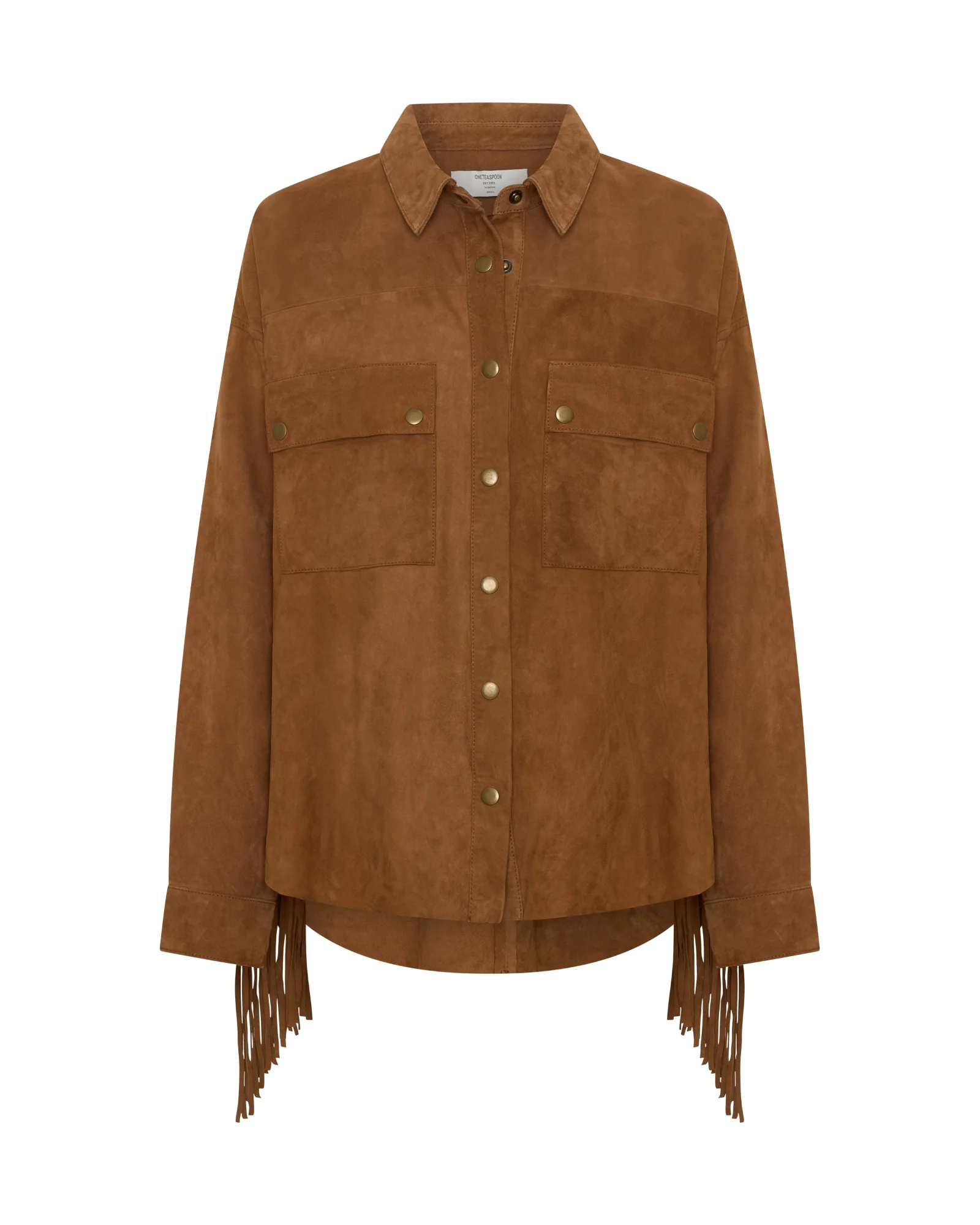Daria Fringed Suede Jacket - Chestnut - Image 11