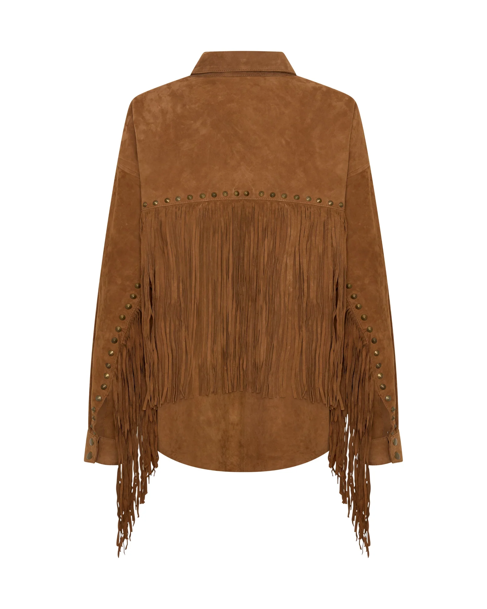 Daria Fringed Suede Jacket - Chestnut - Image 12