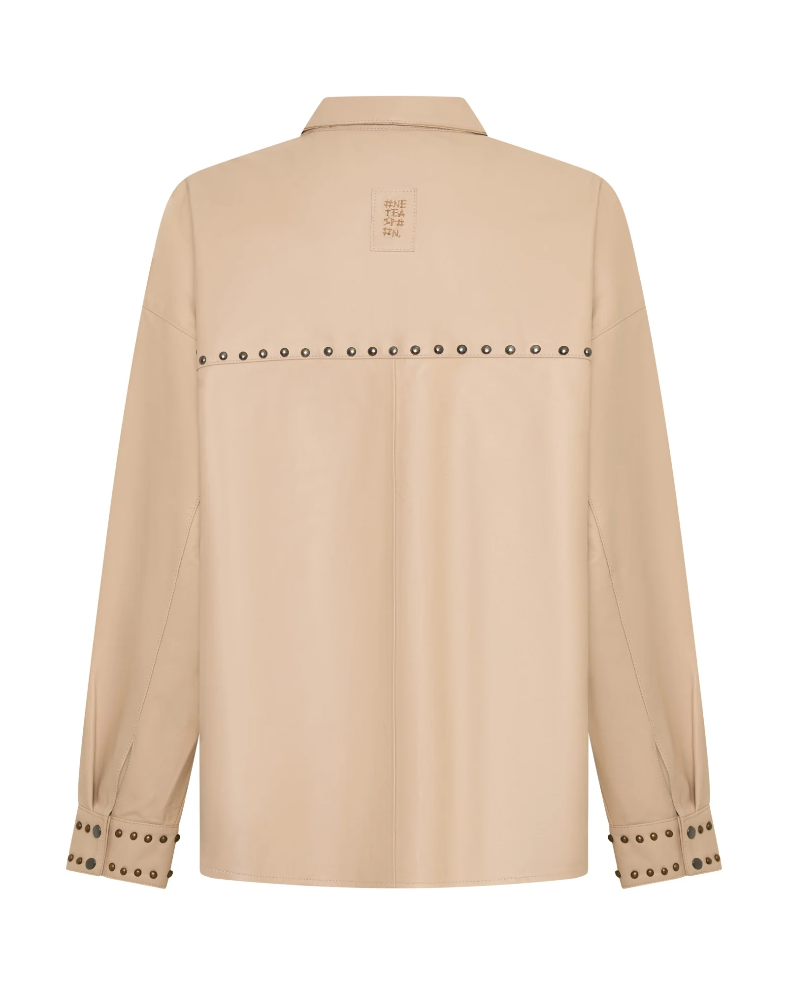 Daria Studded Leather Shacket - Tan - Image 16