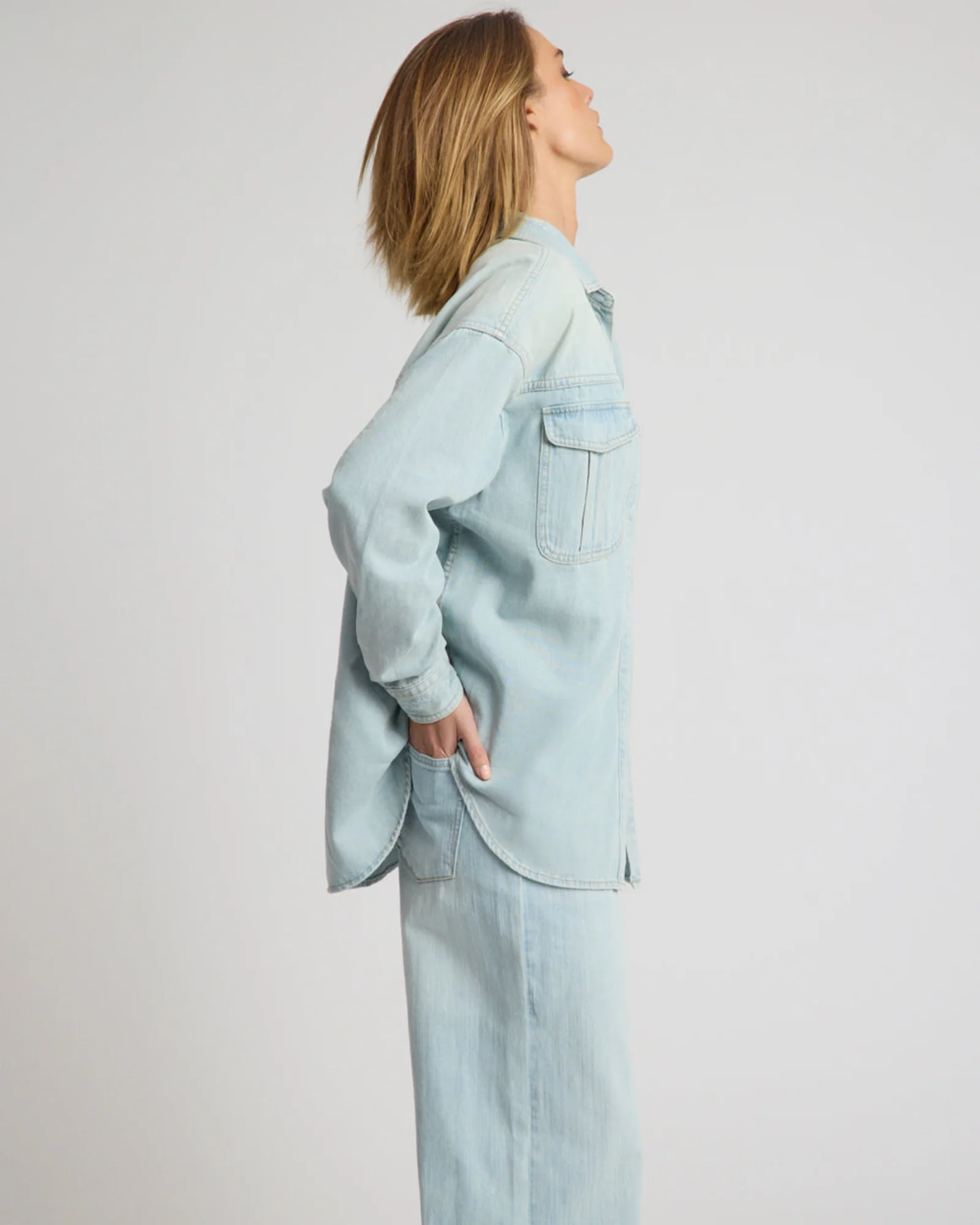 Daydream Oversized Denim Shirt - Sea Mist Blue - Image 8