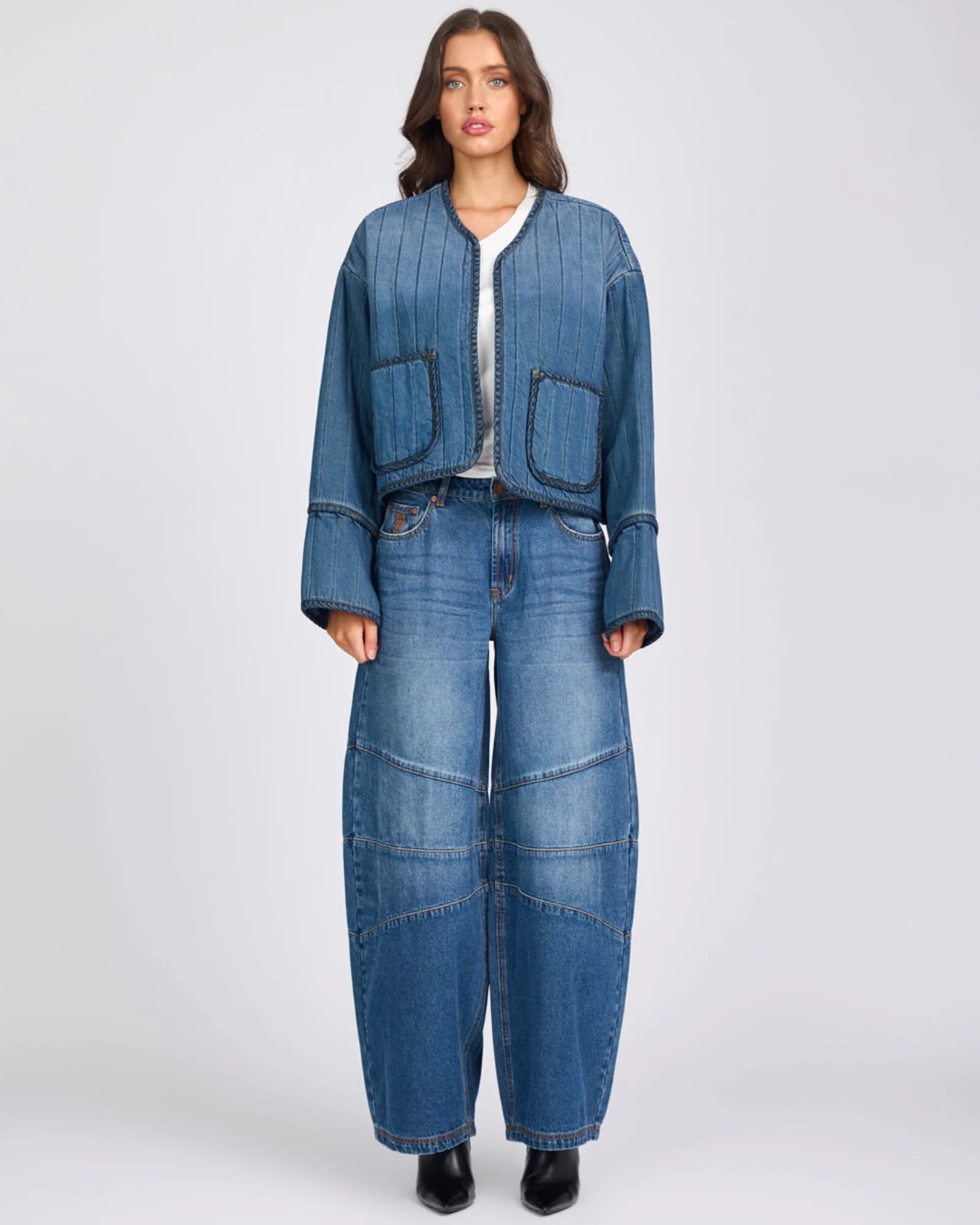Denim Wadded Jacket - Deep Pacifica Blue - Image 2