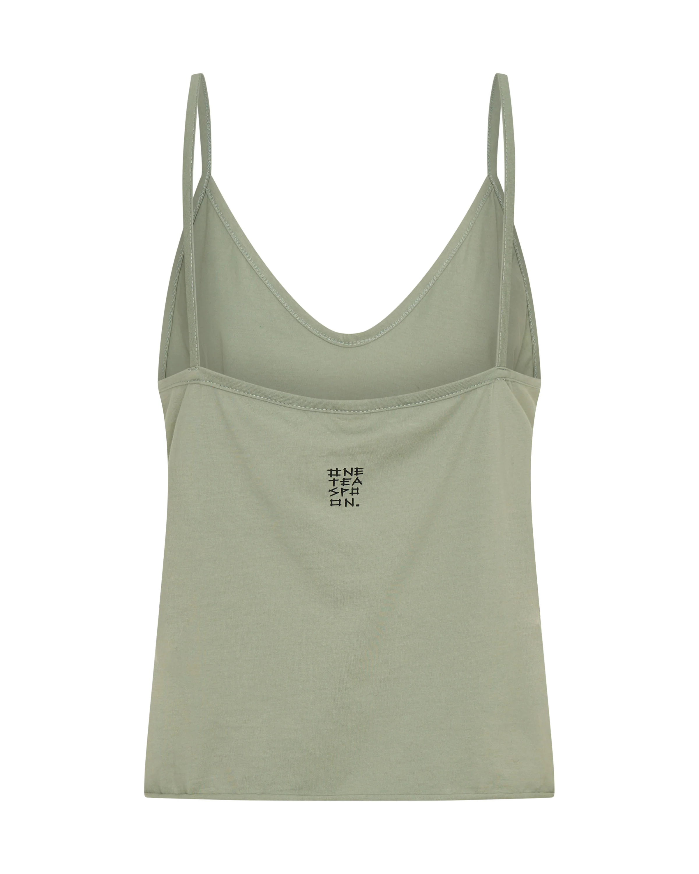 Deep V Front Cotton Singlet - Khaki - Image 11