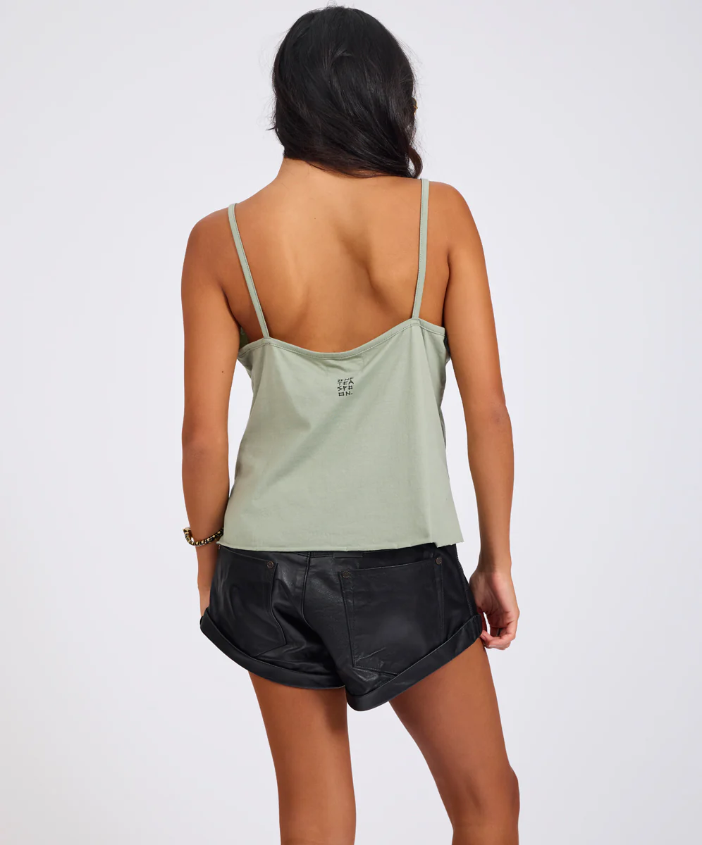 Deep V Front Cotton Singlet - Khaki - Image 6
