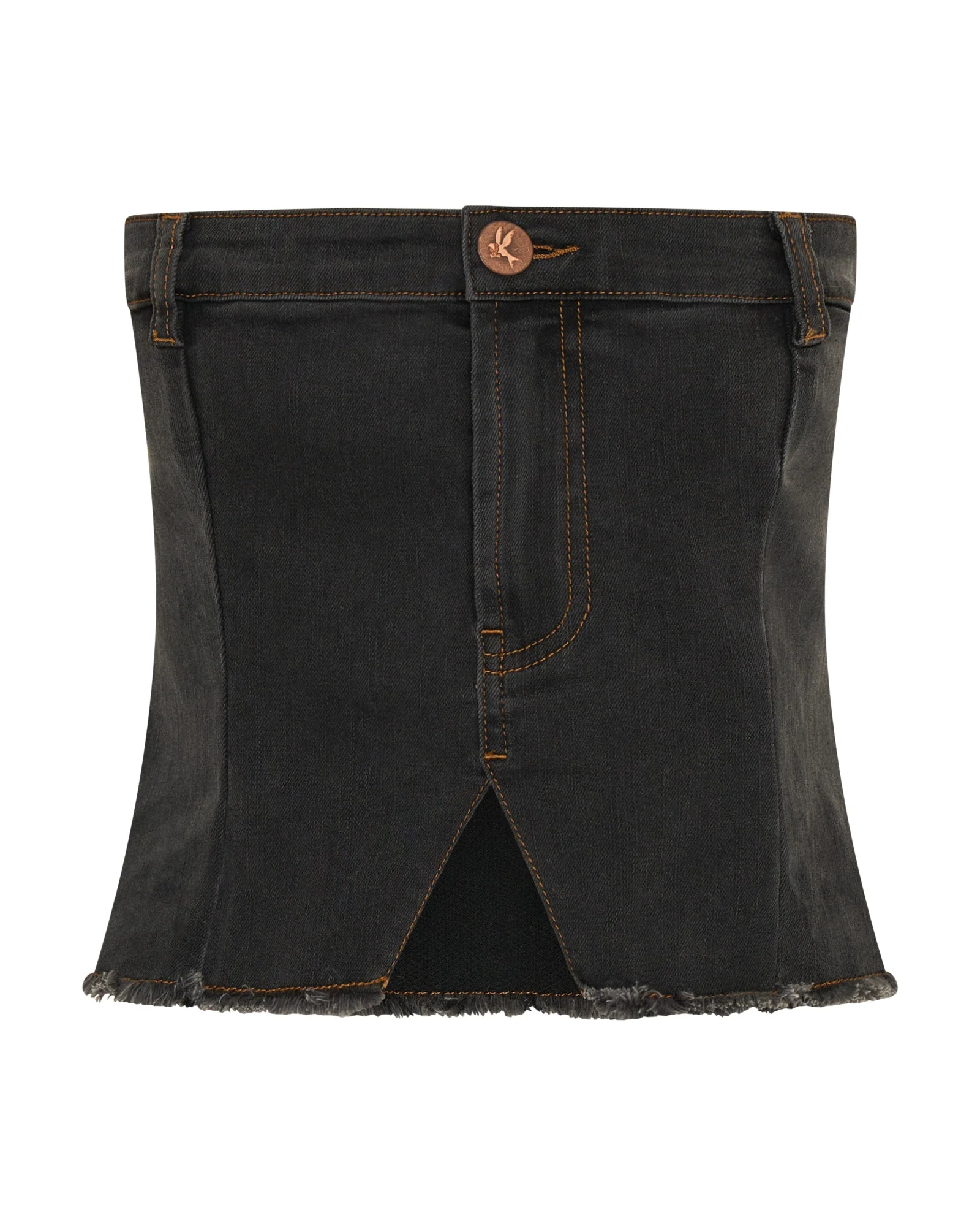 Denim Strapless Tube Top - Black - Image 10