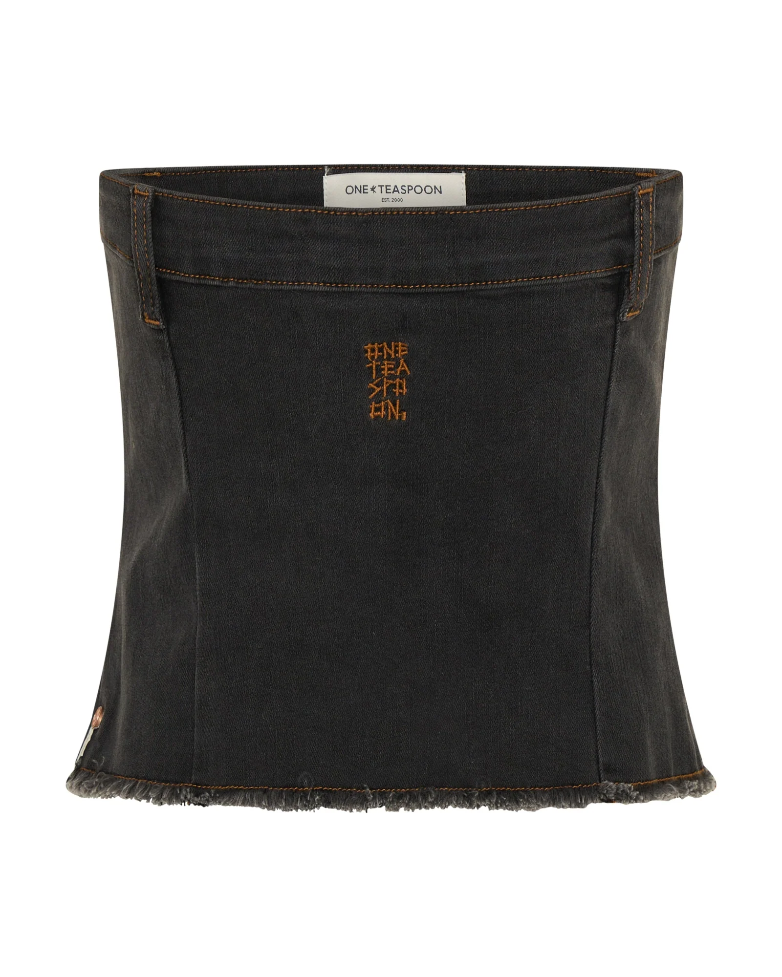 Denim Strapless Tube Top - Black - Image 11
