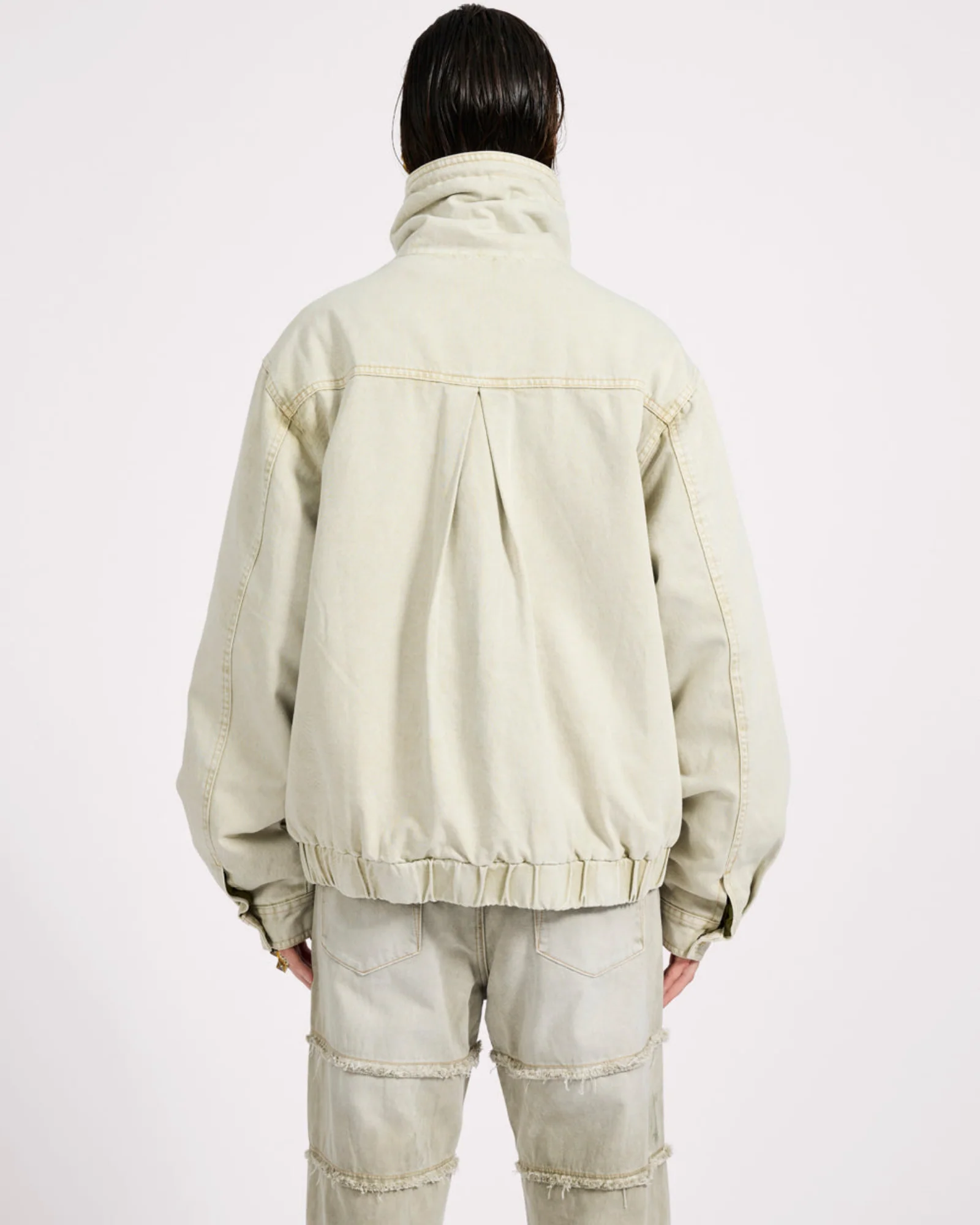 Denim Utility Puffer Jacket - Antique Stone - Image 4