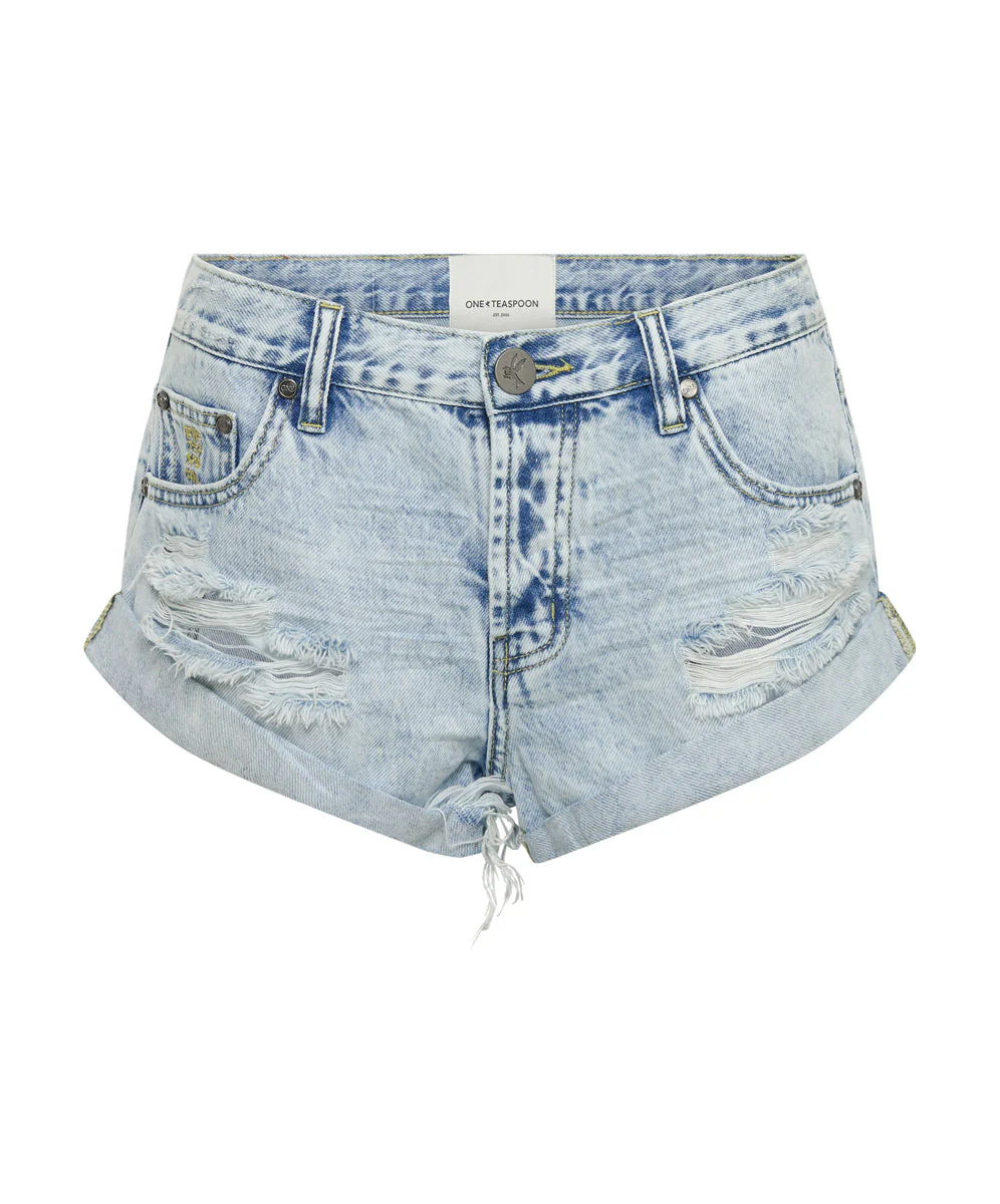 Bandits Low Waist Denim Shorts - Depeche Blue - Image 10