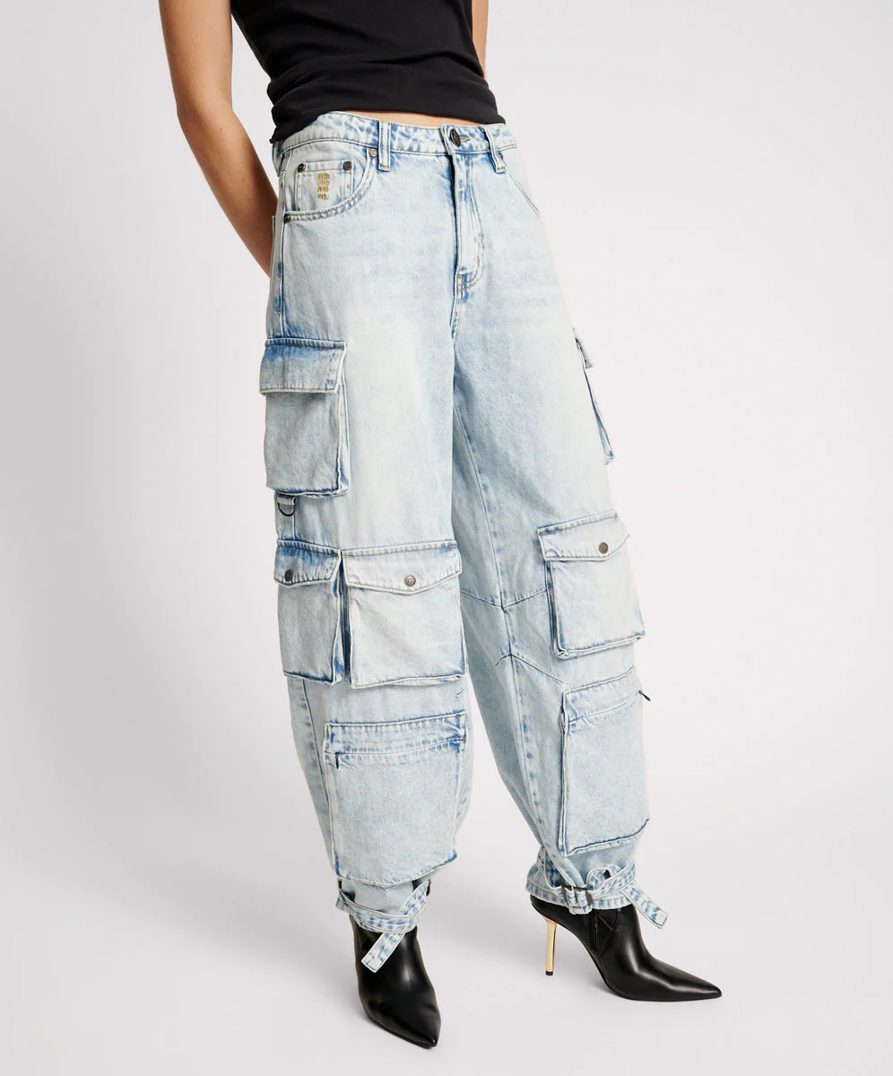 Epic Cargo High Waist Denim Jeans - Depeche Blue - Image 5