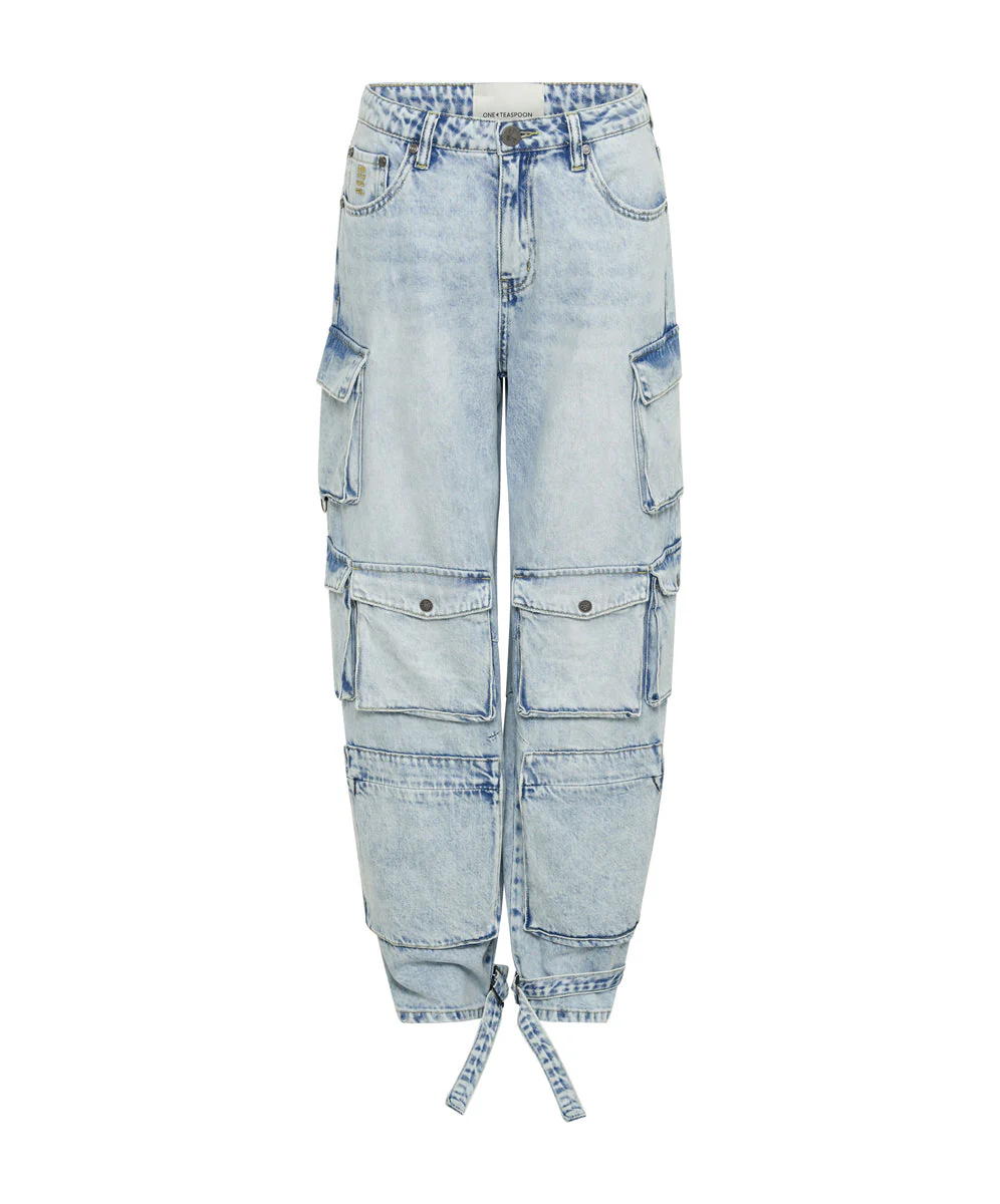Epic Cargo High Waist Denim Jeans - Depeche Blue - Image 6