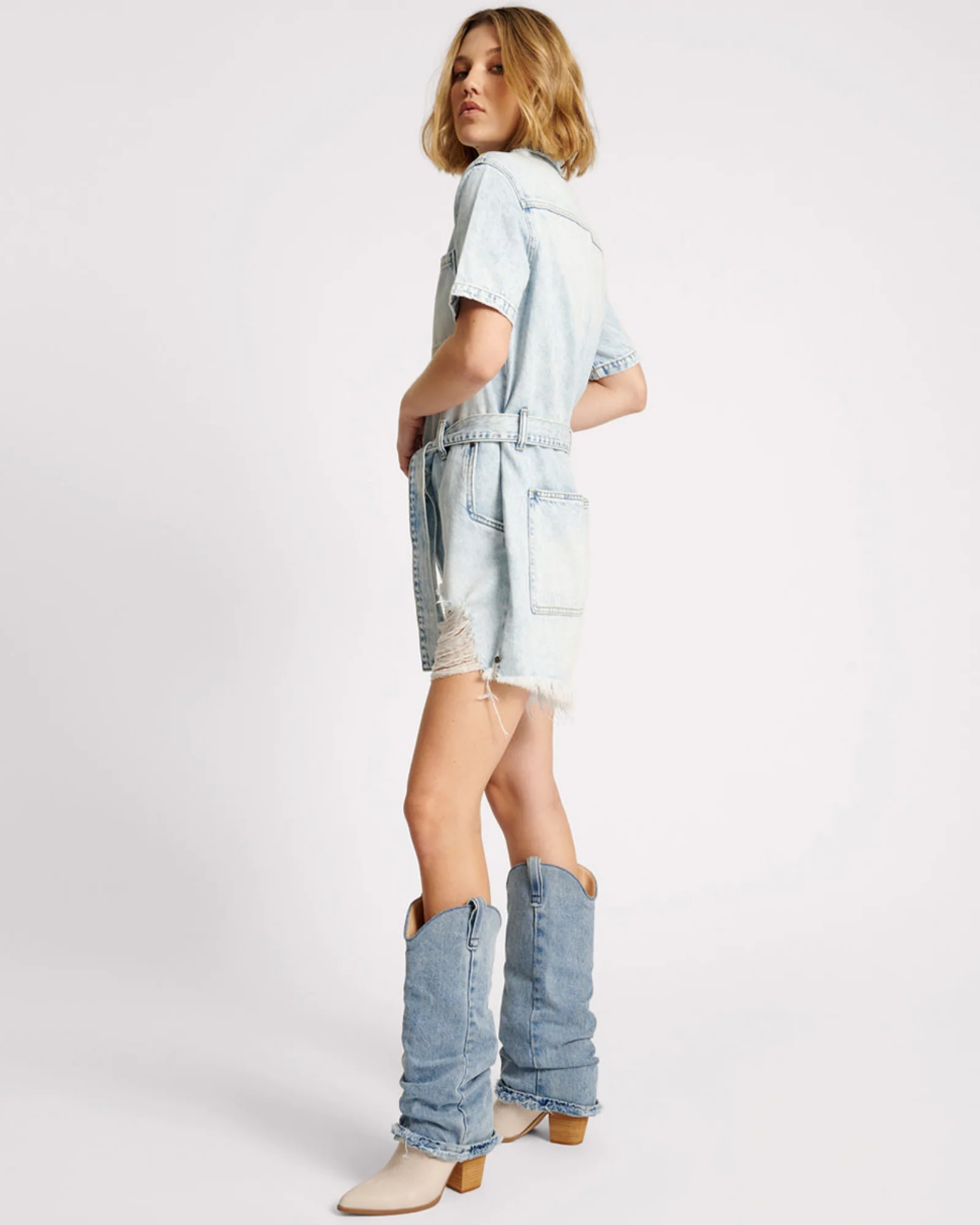 Night Movers Denim Jumpsuit - Depeche Blue - Image 3