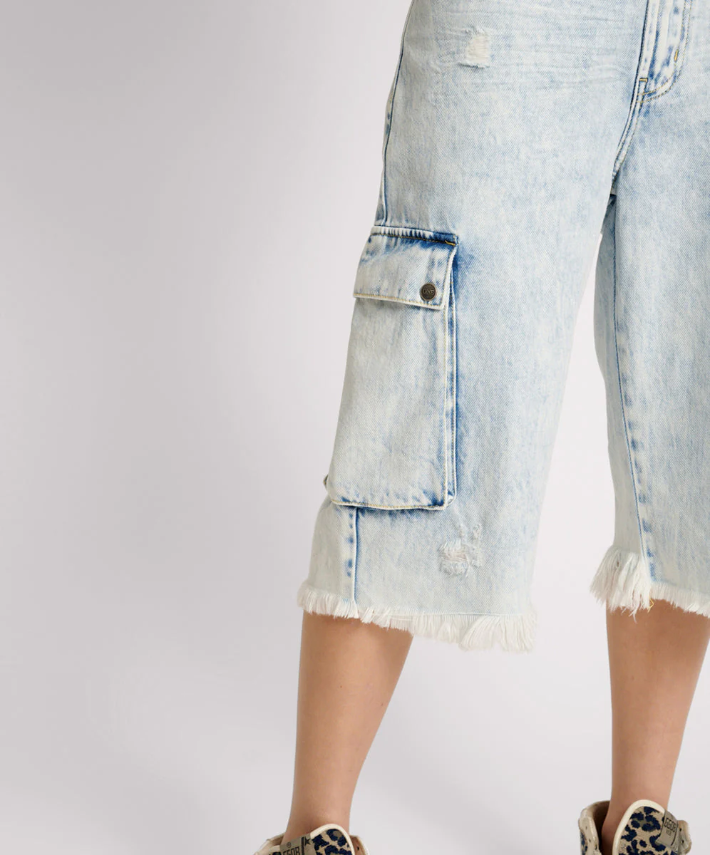 Skater Girl Low Waist Super Long Leg Shorts - Depeche Blue - Image 5