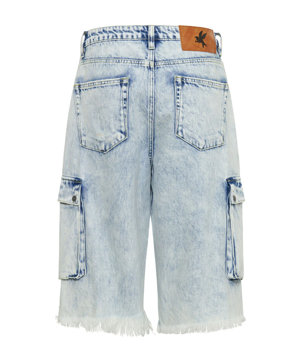 Skater Girl Low Waist Super Long Leg Shorts - Depeche Blue - Image 7