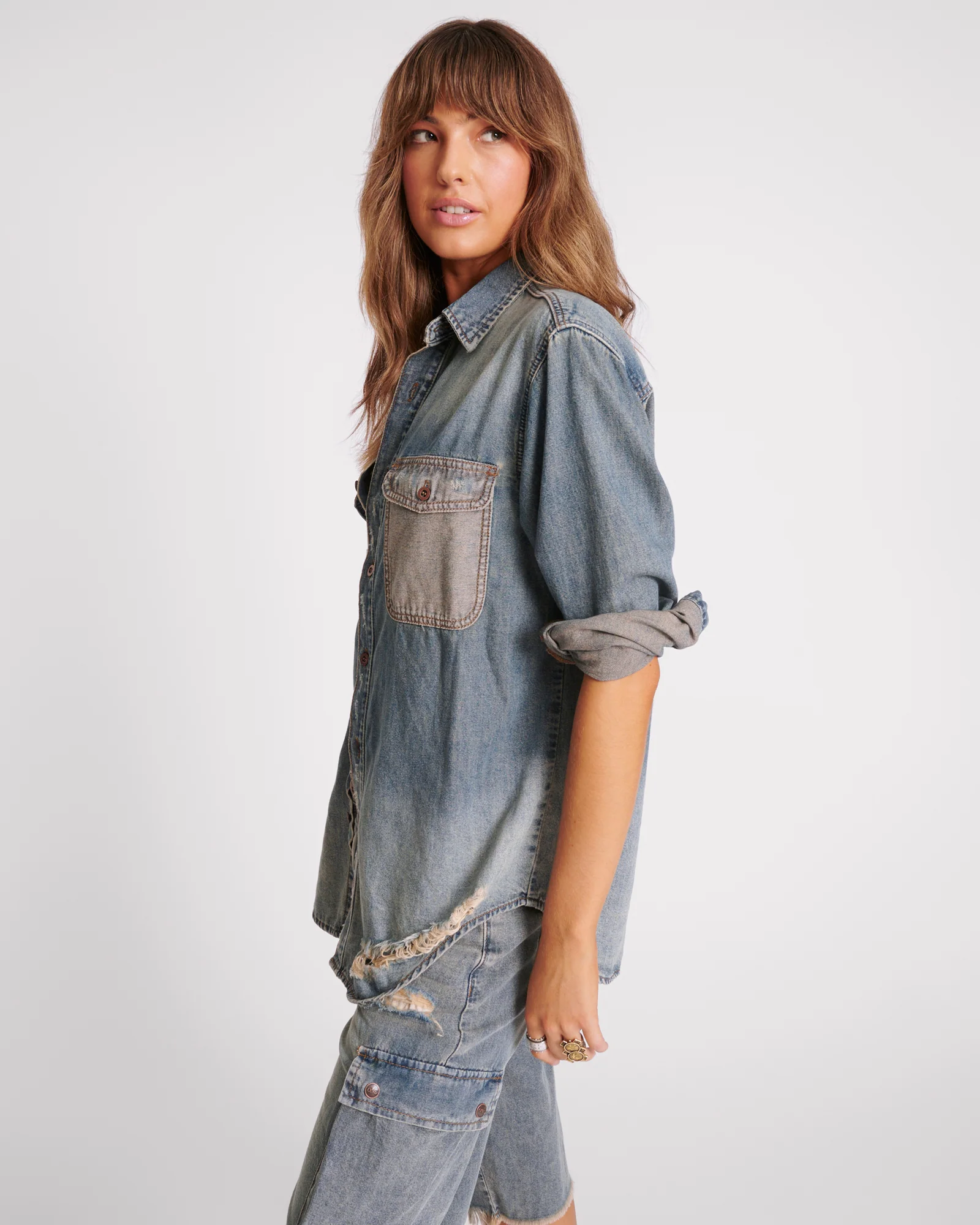 Everyday Denim Shirt - Dirty Blue - Image 2