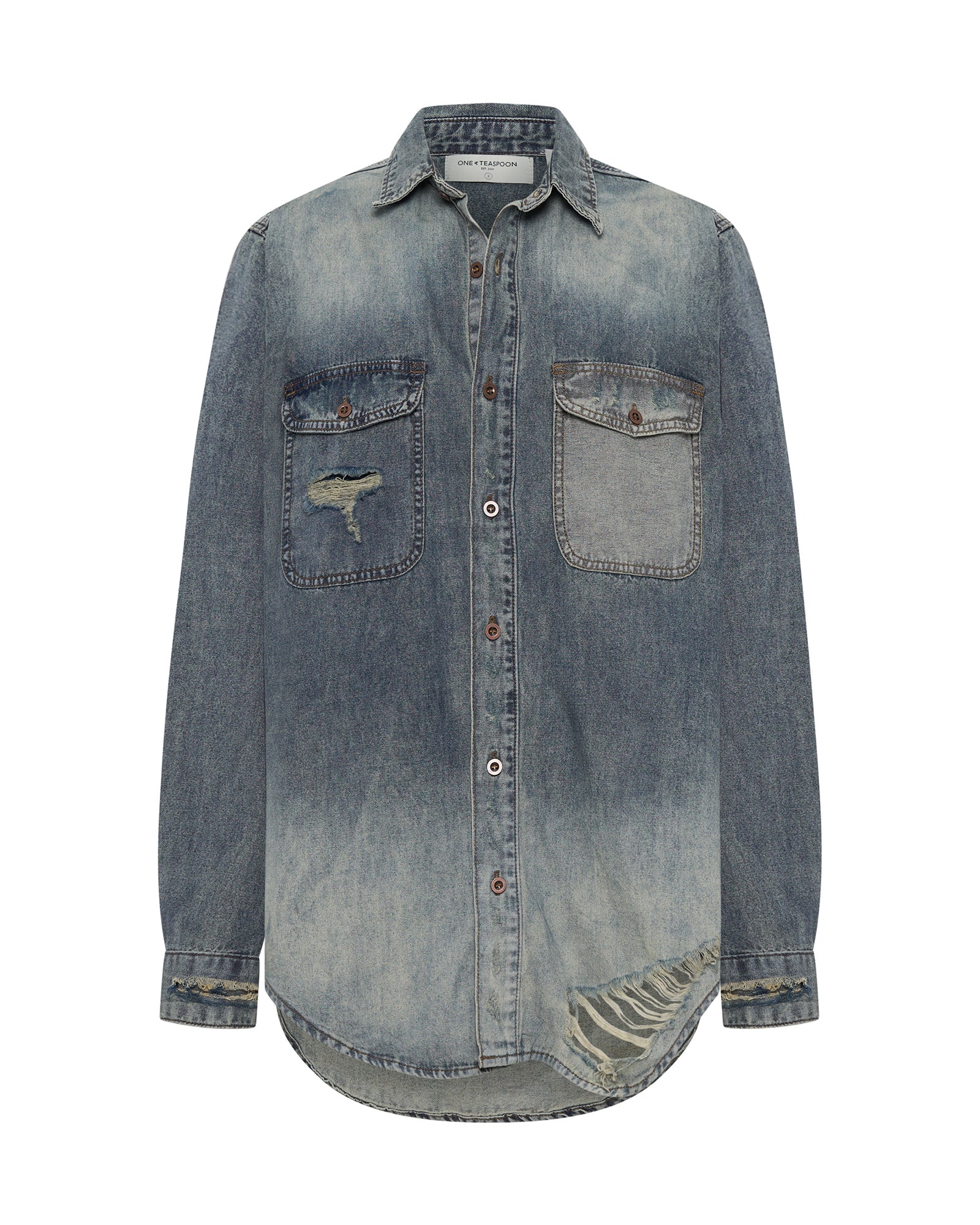 Everyday Denim Shirt - Dirty Blue - Image 6