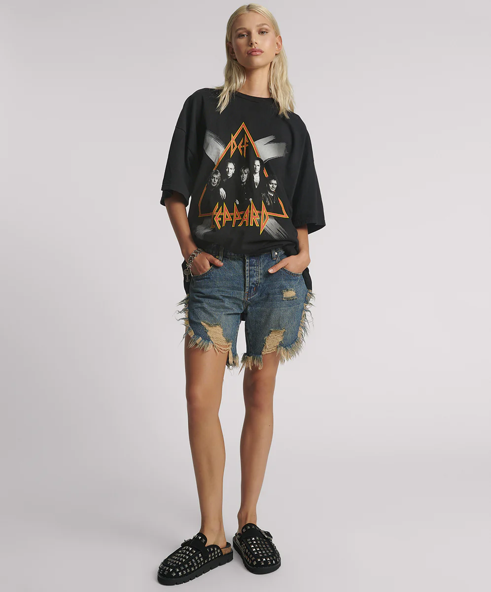 Frankies Low Waist Long Length Denim Shorts - Dirty Blue Love - Image 7