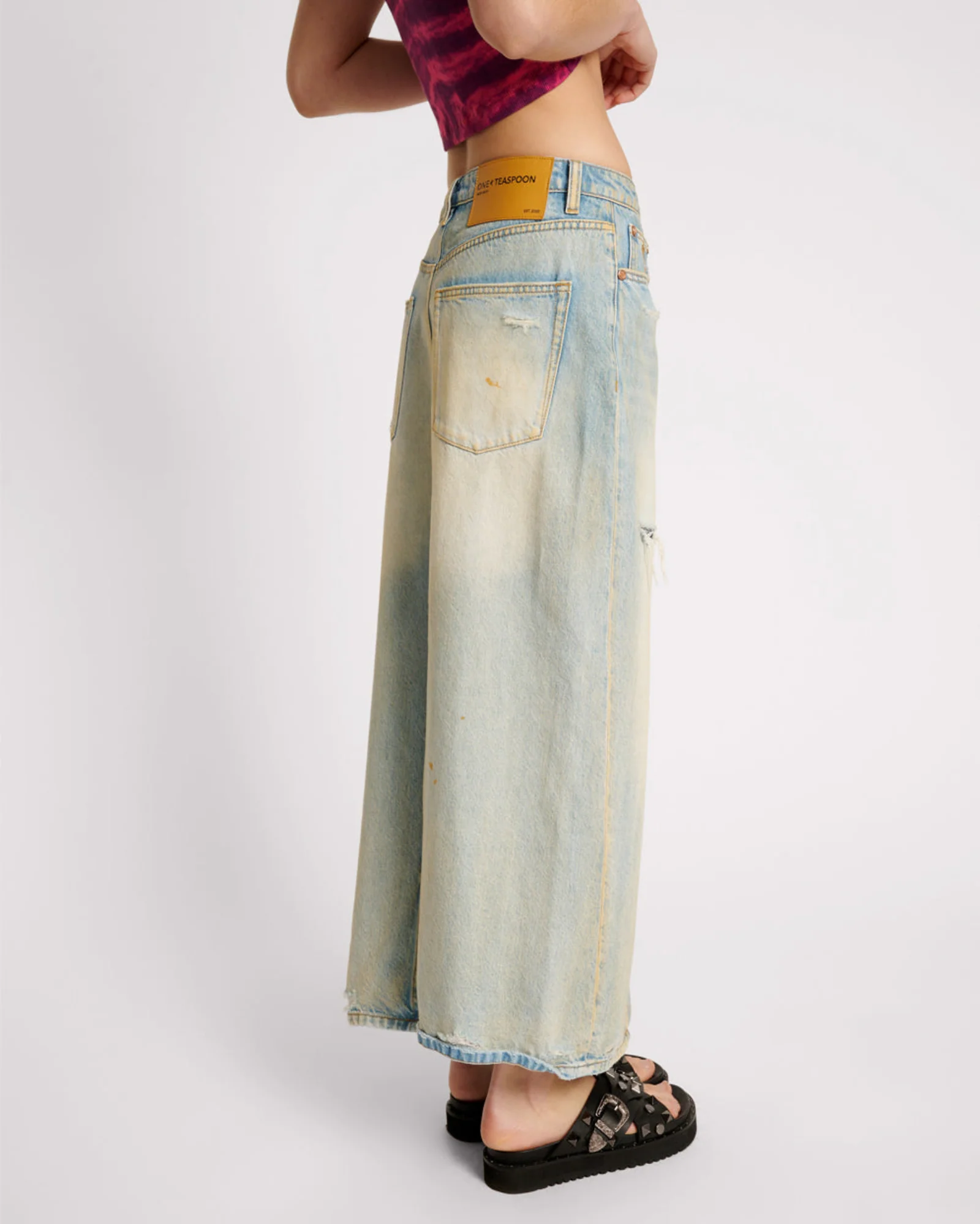 Patsy Low Waist Longline Maxi Denim Skirt - Dirty Kansas - Image 5