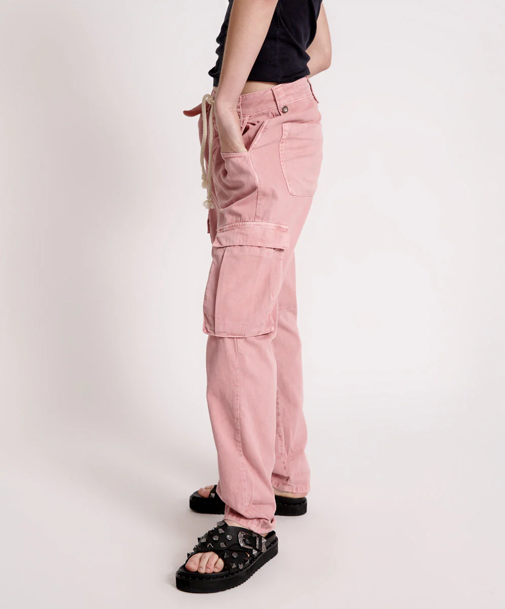 Safari High Waist Relaxed Tapered Denim Jeans - Dirty Pink - Image 3