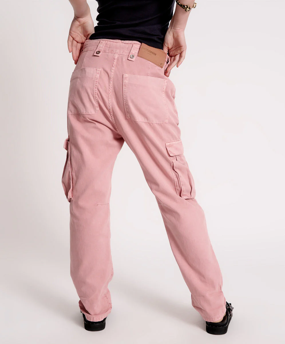 Safari High Waist Relaxed Tapered Denim Jeans - Dirty Pink - Image 4
